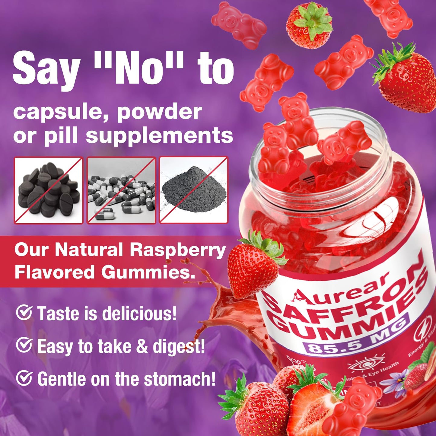 Aurear Saffron Gummies 60 Count