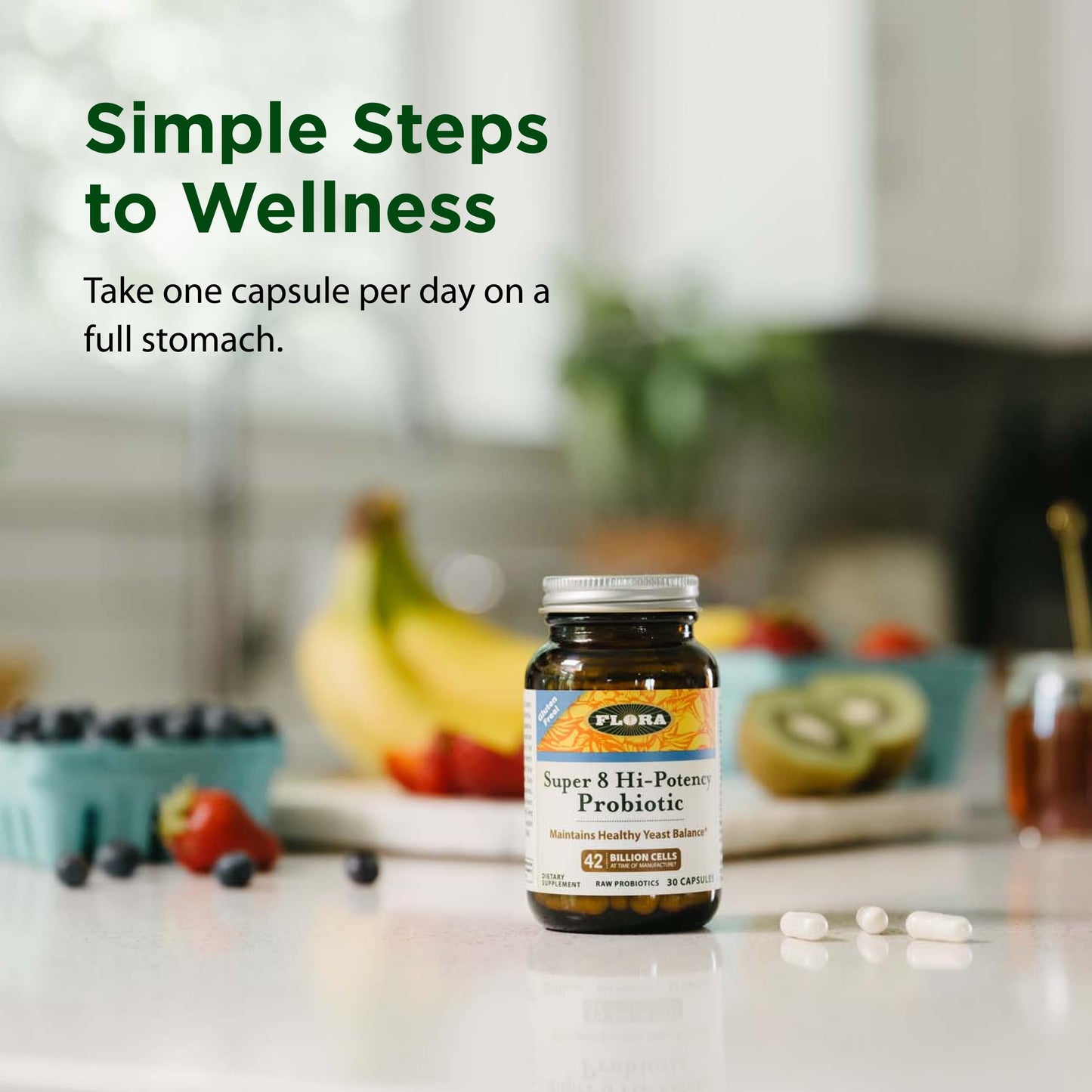 Flora Super 8 Hi Potency Probiotics Capsules 30 Count