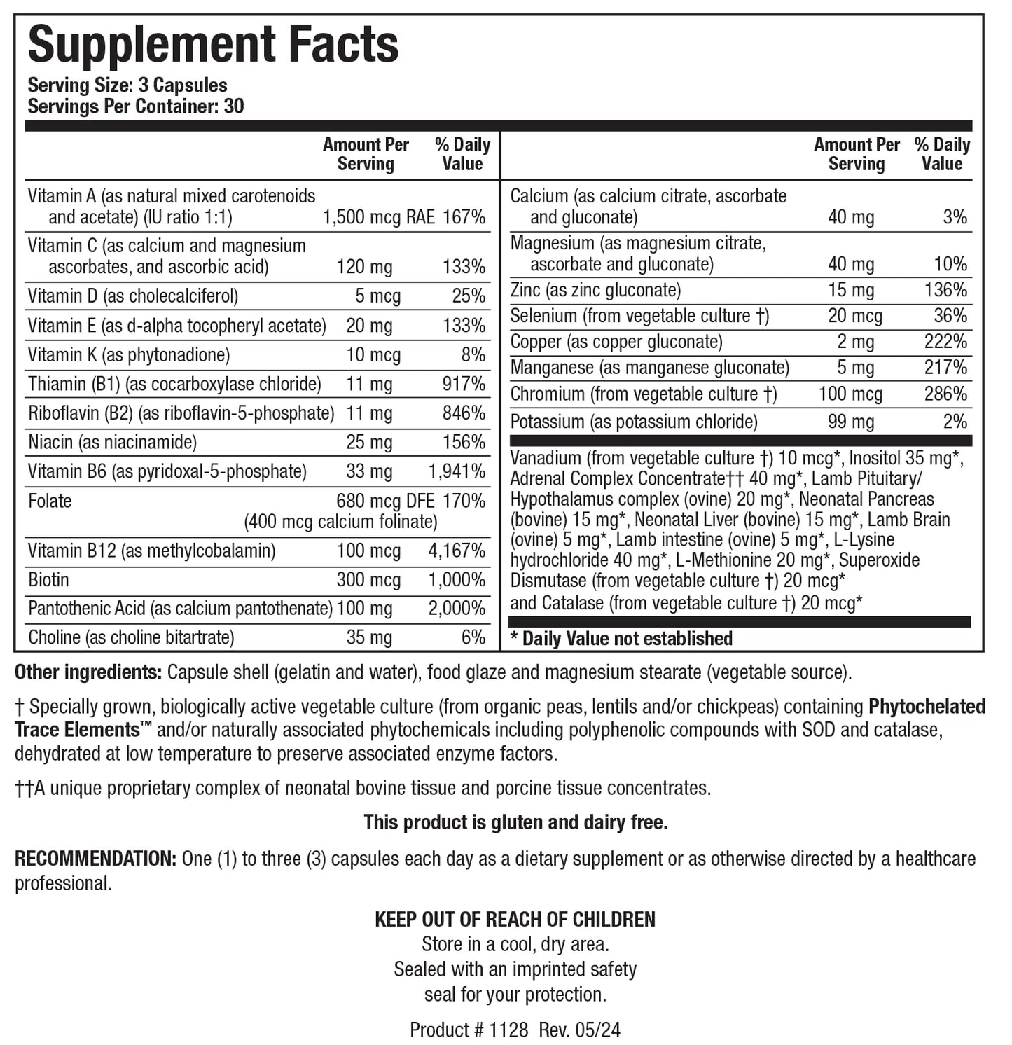 Biotics Research Bio Glycozyme Forte Multivitamin for Glycolytic Support 270 Capsules