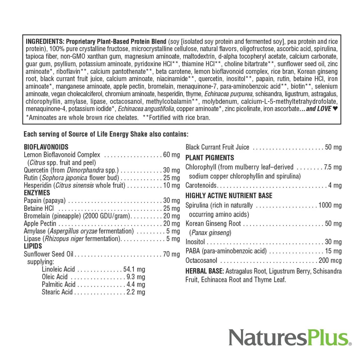 NaturesPlus Source of Life Energy Shake, Creamy Granola Powder, 1 Pack