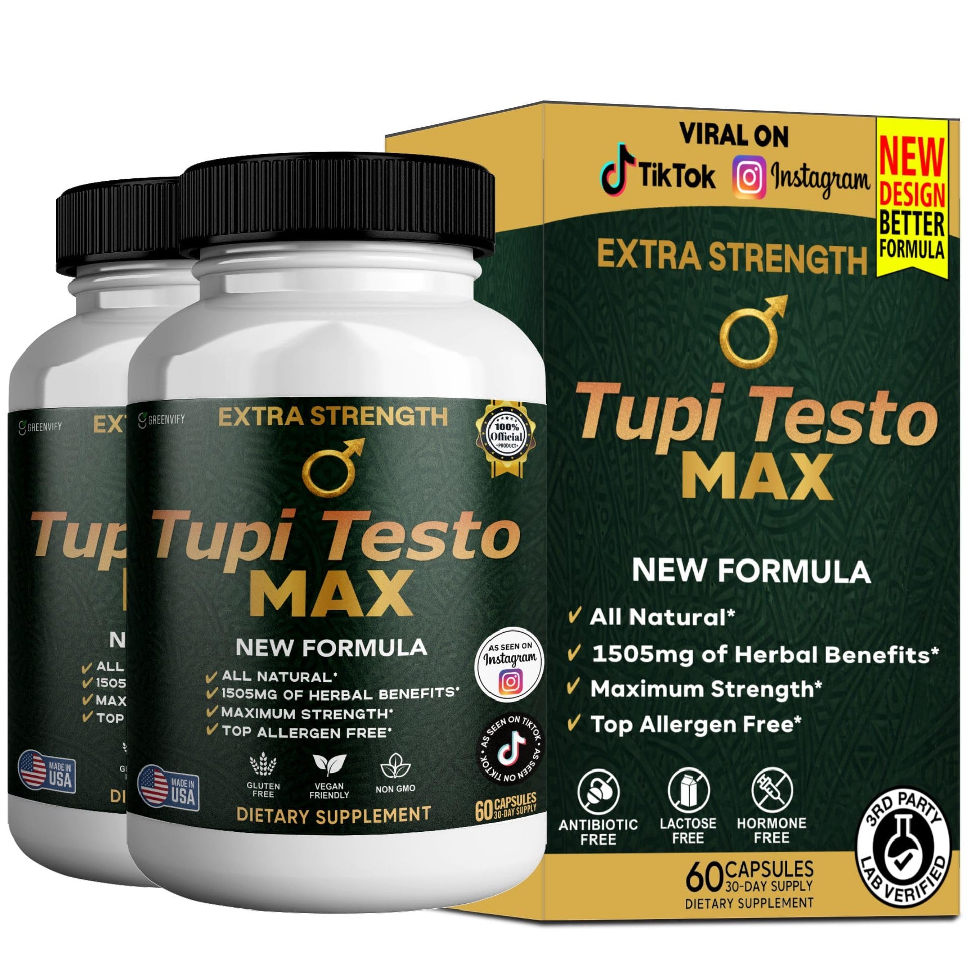 GREENVIFY Tupi Testo MAX 60 Capsules