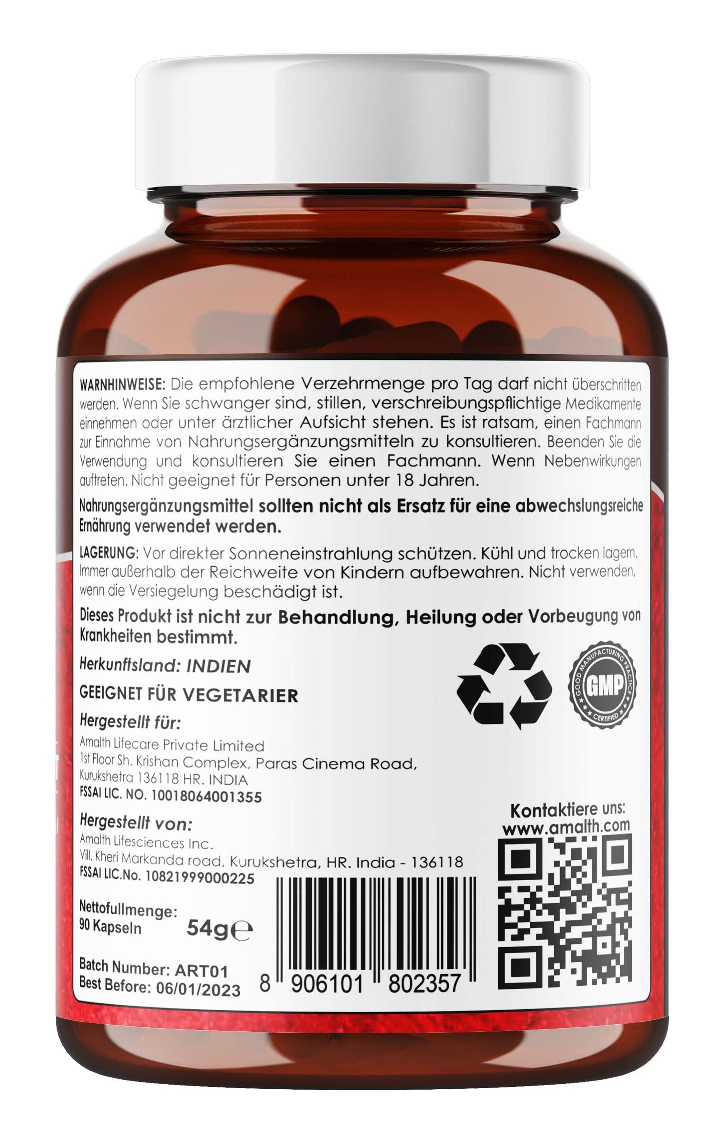 AMALTH Tribulus Terrsestris 20:1 Extract with Ashwagandha, Saw Palmetto, Shilajit Capsules, 90 Count