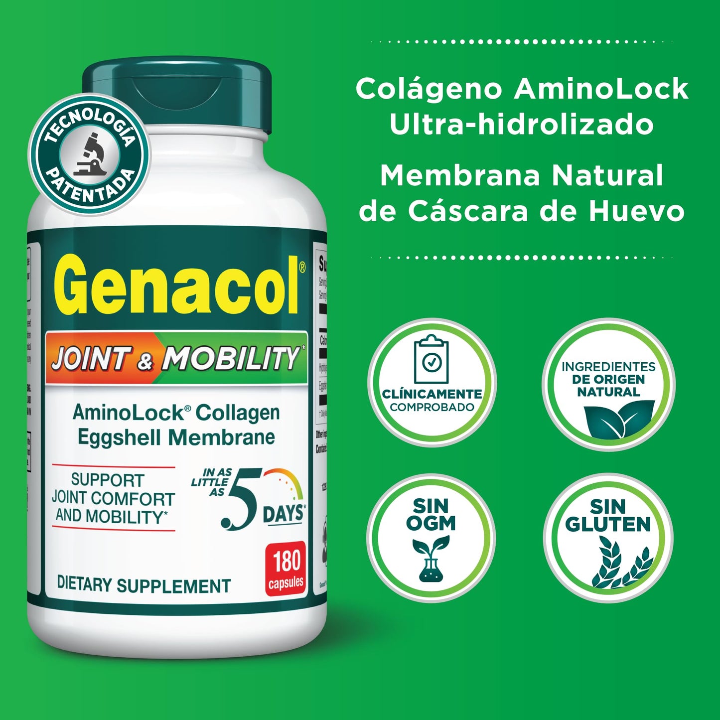 Genacol Joint & Mobility Eggshell Membrane & Collagen Capsules, 180 Capsules