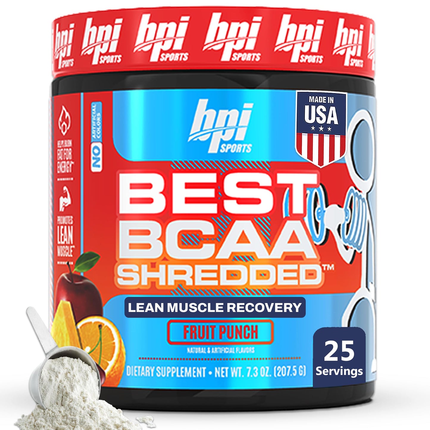 BPI Sports Best BCAA Shredded Powder, Fruit Punch, 9.7 oz