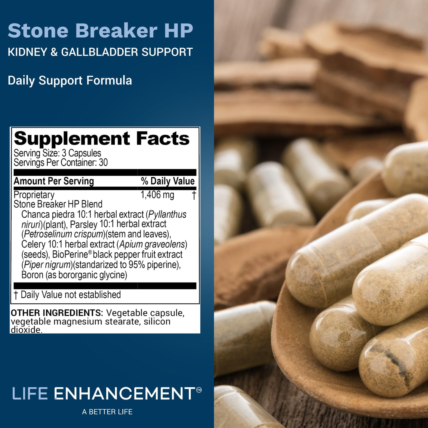 Life Enhancement Stone Breaker HP Kidney & Gallbladder Support Supplement Capsule 1 Count