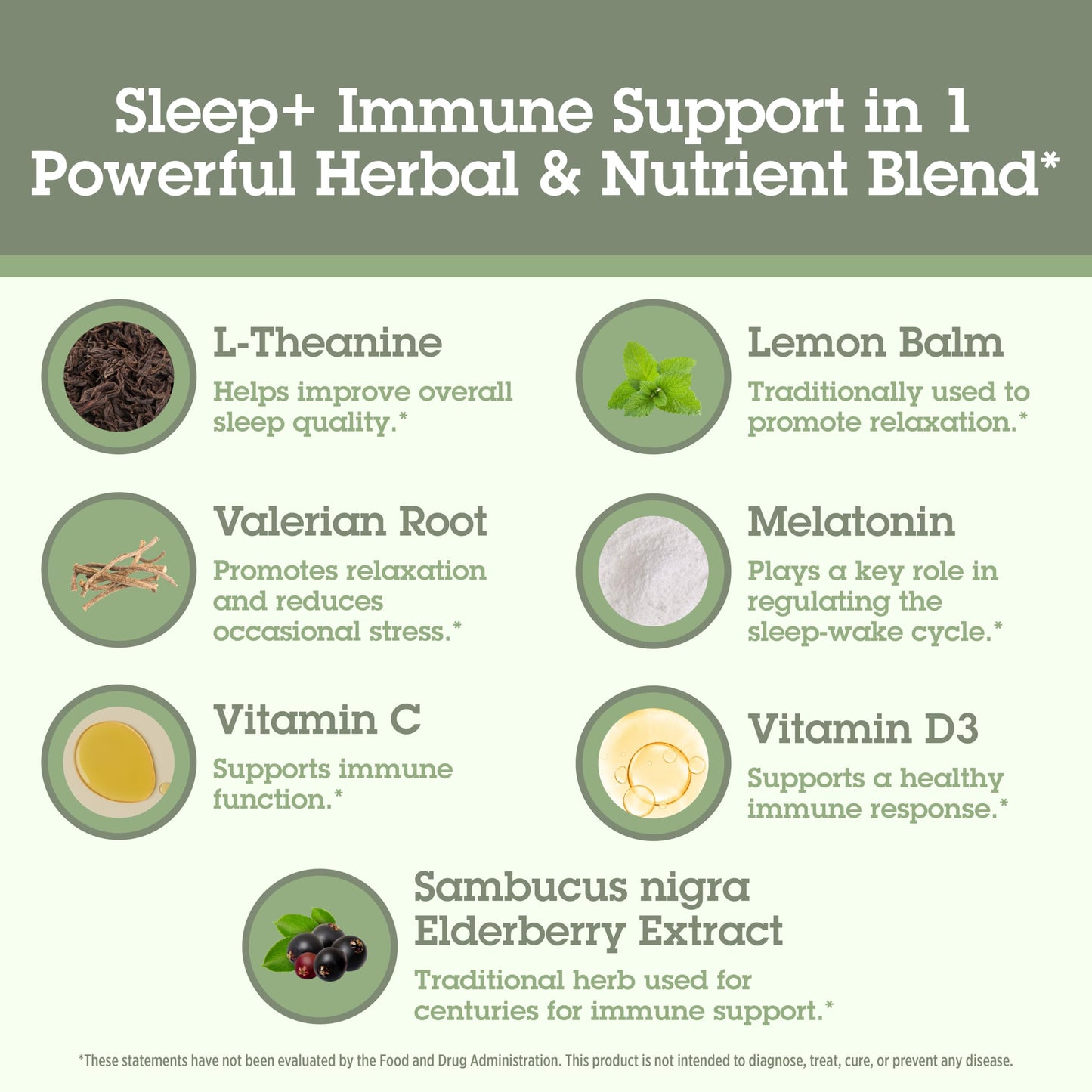 Quantum Sleep Immune Support Supplement Melatonin 2mg L-Theanine & Valerian Root Plus Elderberry Vitamin C & D Immunity Boost Capsules 30 Count