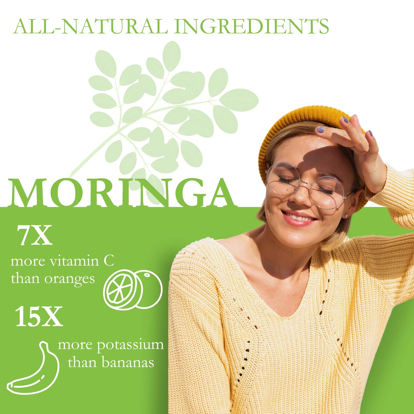 Simple Life Nutrition Organic Moringa Powder Capsules 120 Count