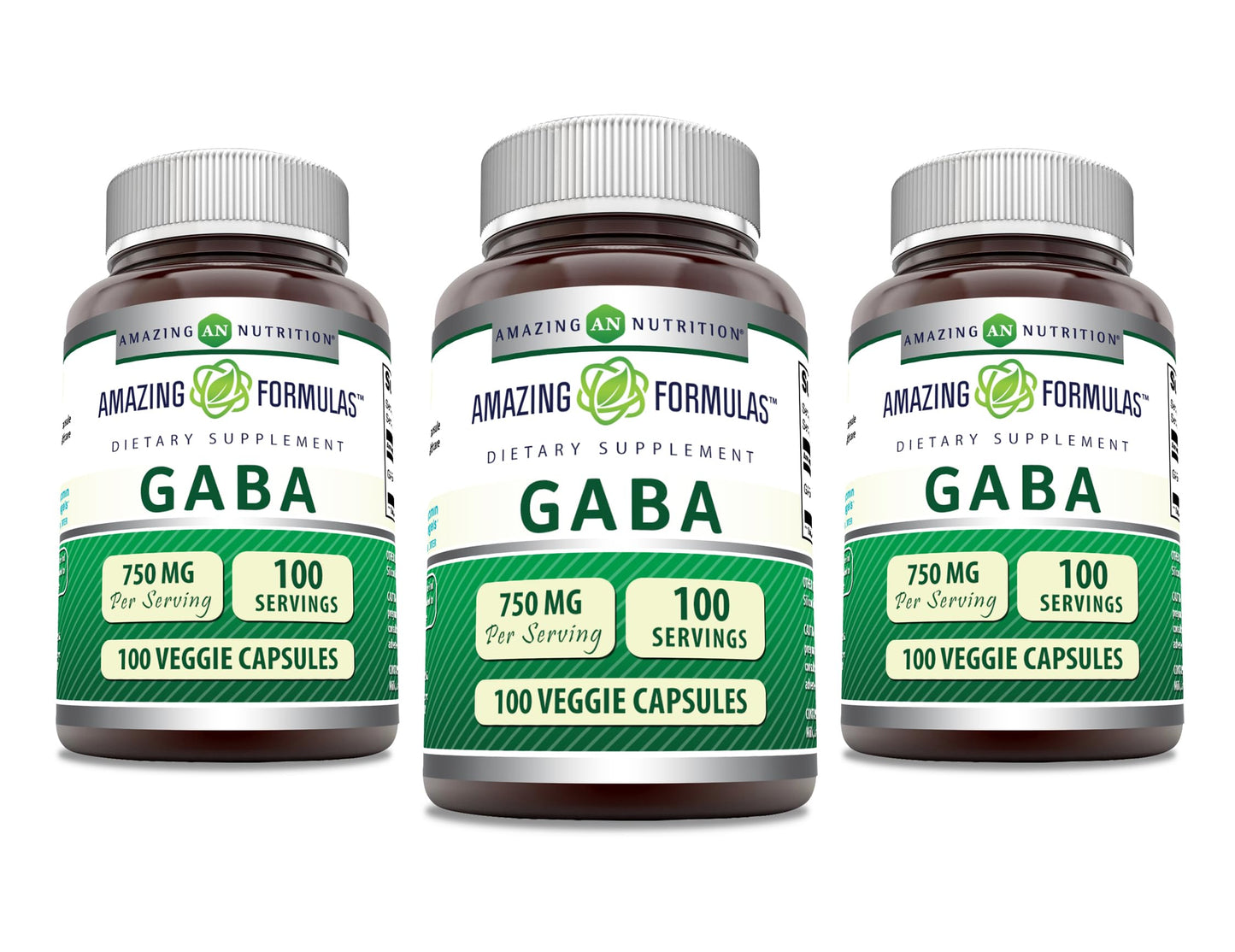 Amazing Nutrition GABA 750mg Veggie Capsules, 300 Capsules