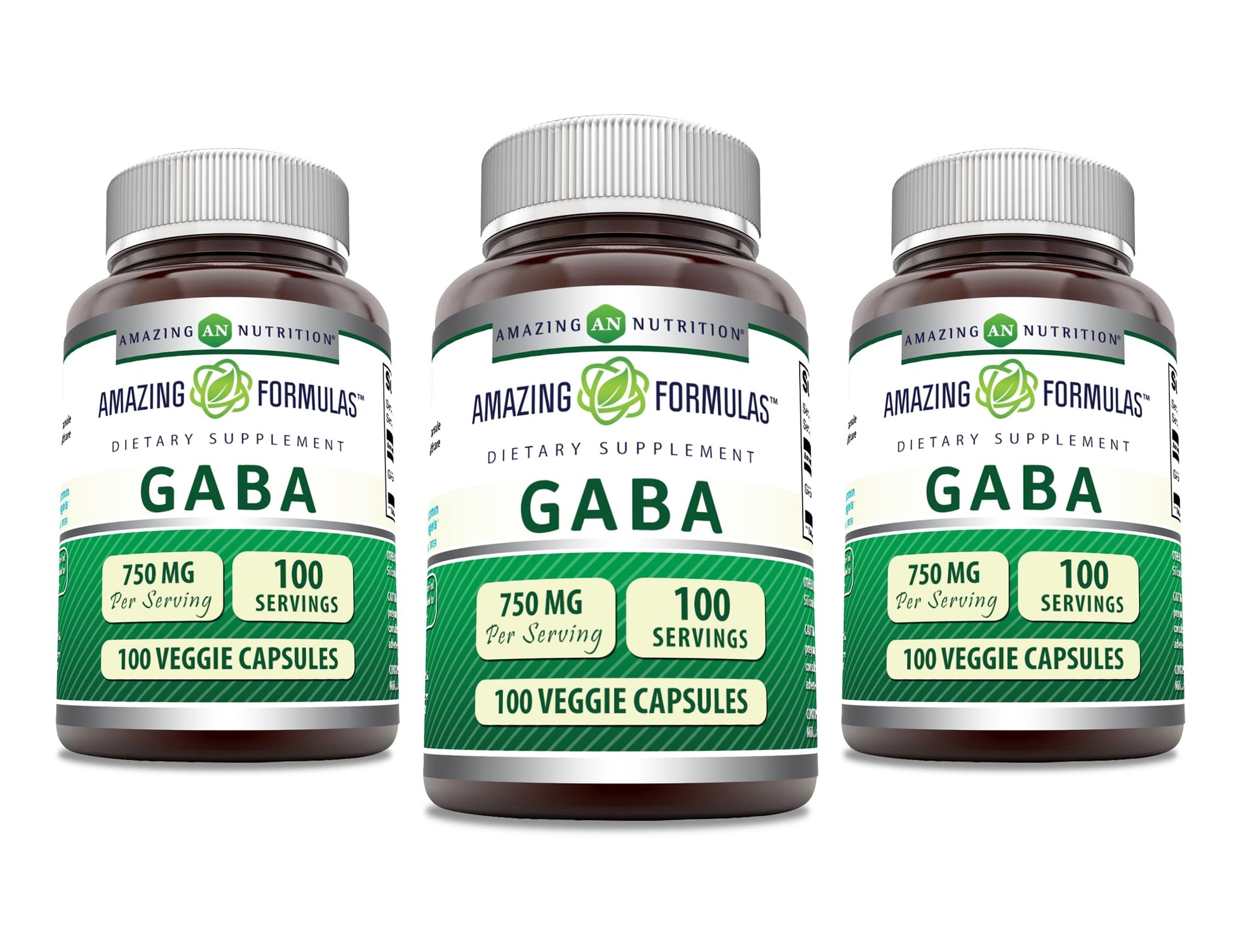 Amazing Nutrition GABA 750mg Veggie Capsules, 300 Capsules