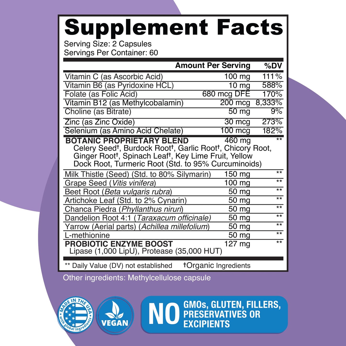 Naticura Liver Cleanse Plant-Based Formula - Vegan Full Spectrum Milk Thistle, Vitamin C and Zinc for Liver Function and Immune Support, 120 Capsules