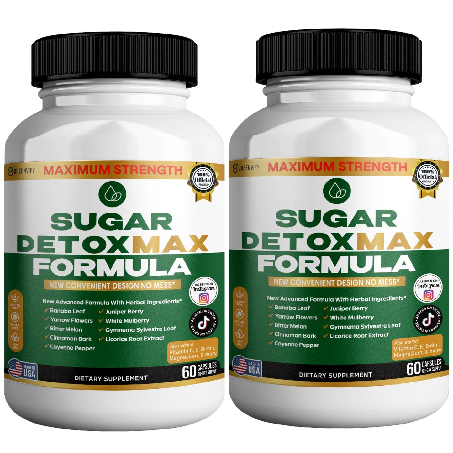 GREENVIFY Sugar Detox Max Formula Capsule 120 Capsules