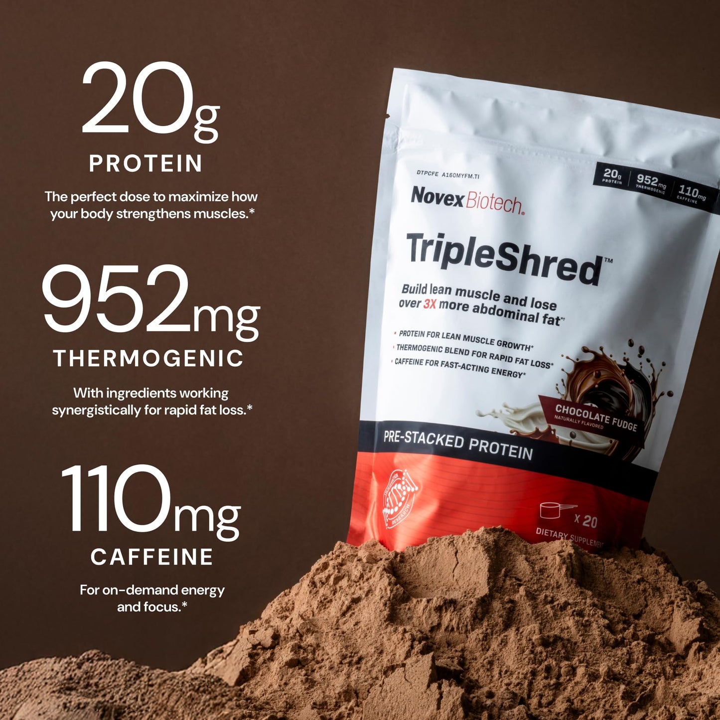 Novex Biotech TripleShred Fat Burning Protein Powder 24 Servings