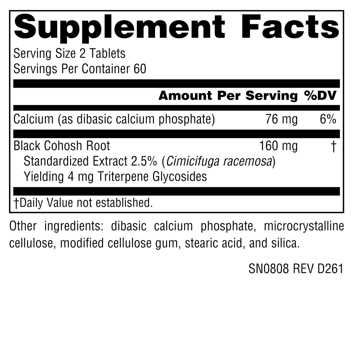 Source Naturals Black Cohosh Extract Tablets 120