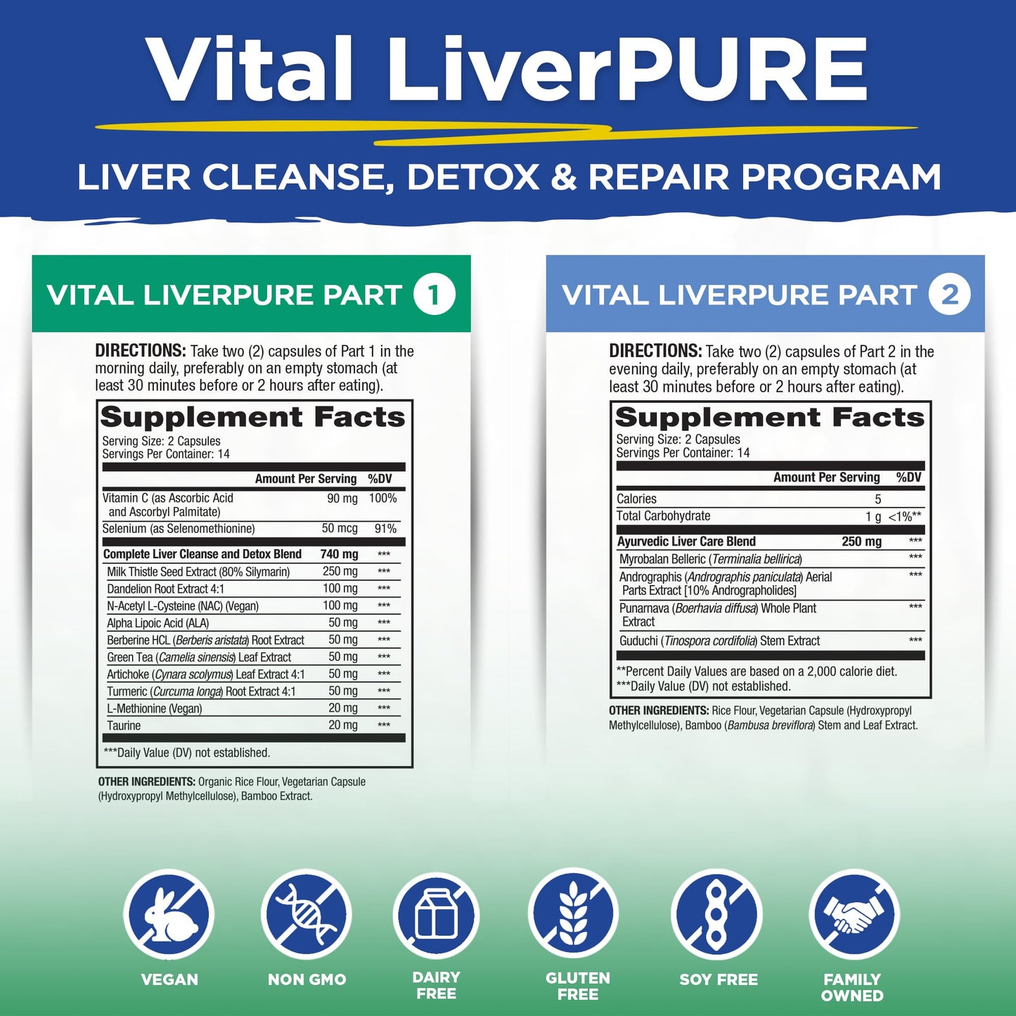 Vital Planet Vital Liver Pure Liver Cleanse Detox & Repair 56 Capsules