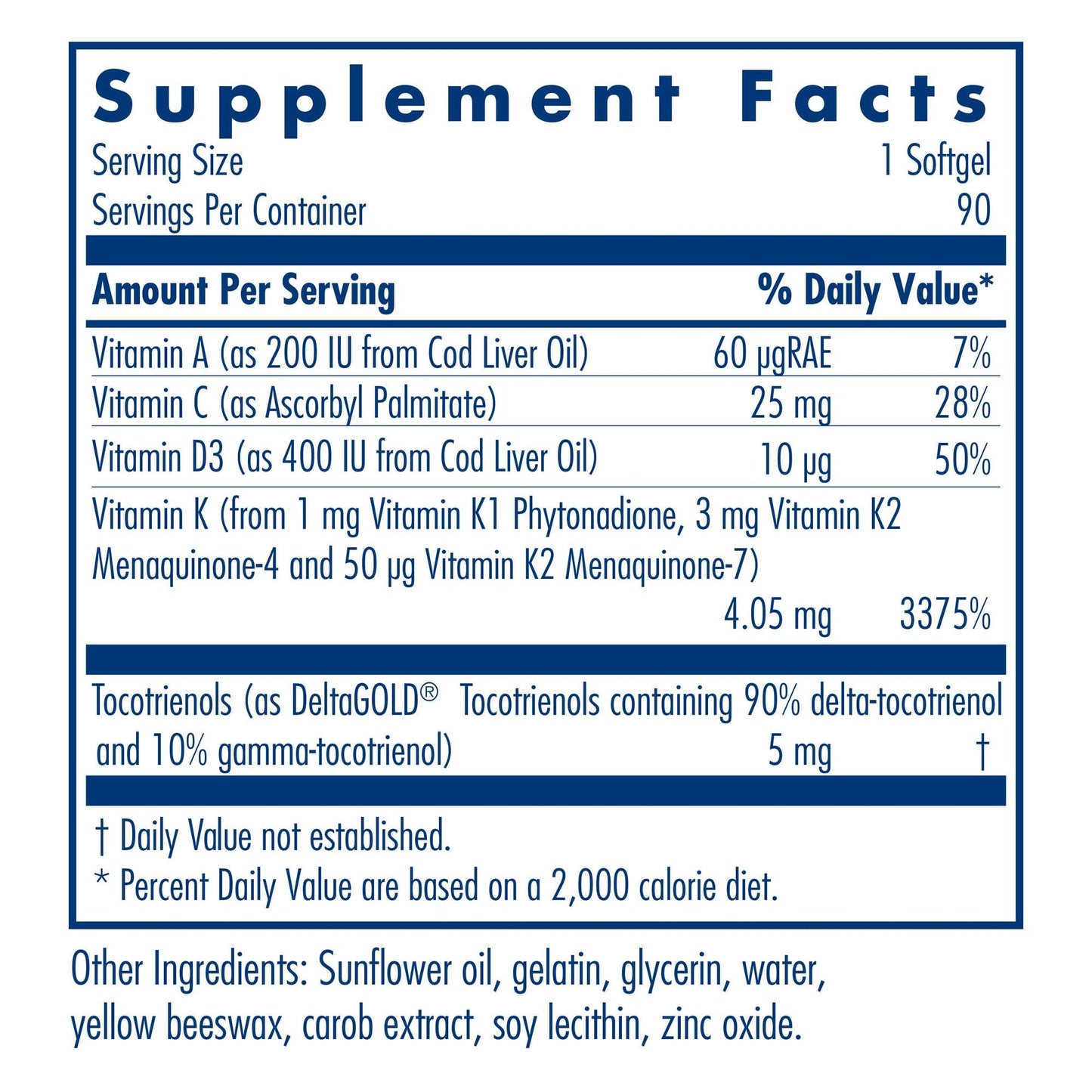 Allergy Research Group Full Spectrum Vitamin K Bone Health Softgel 90