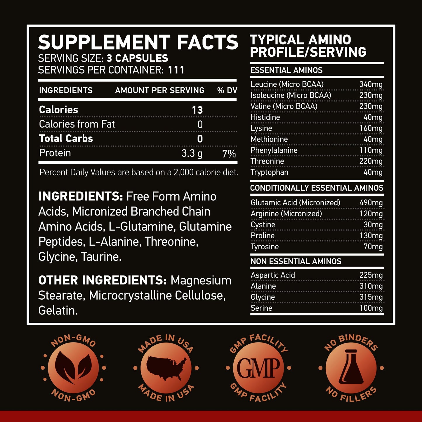 NAR LABS Real Amino Acid Complex 333 Capsules