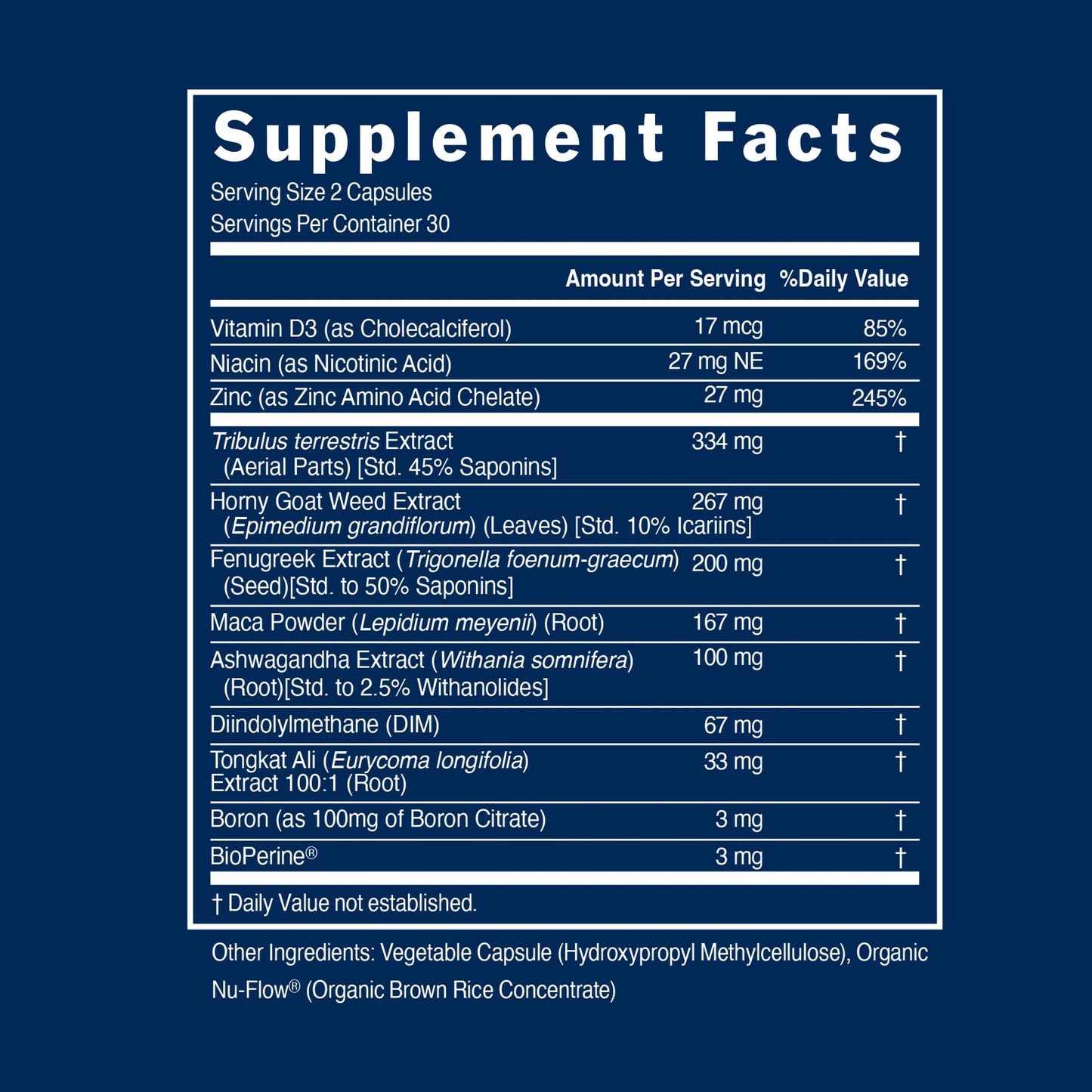 PS Natural Testosterone Booster for Men Capsules 60 Count