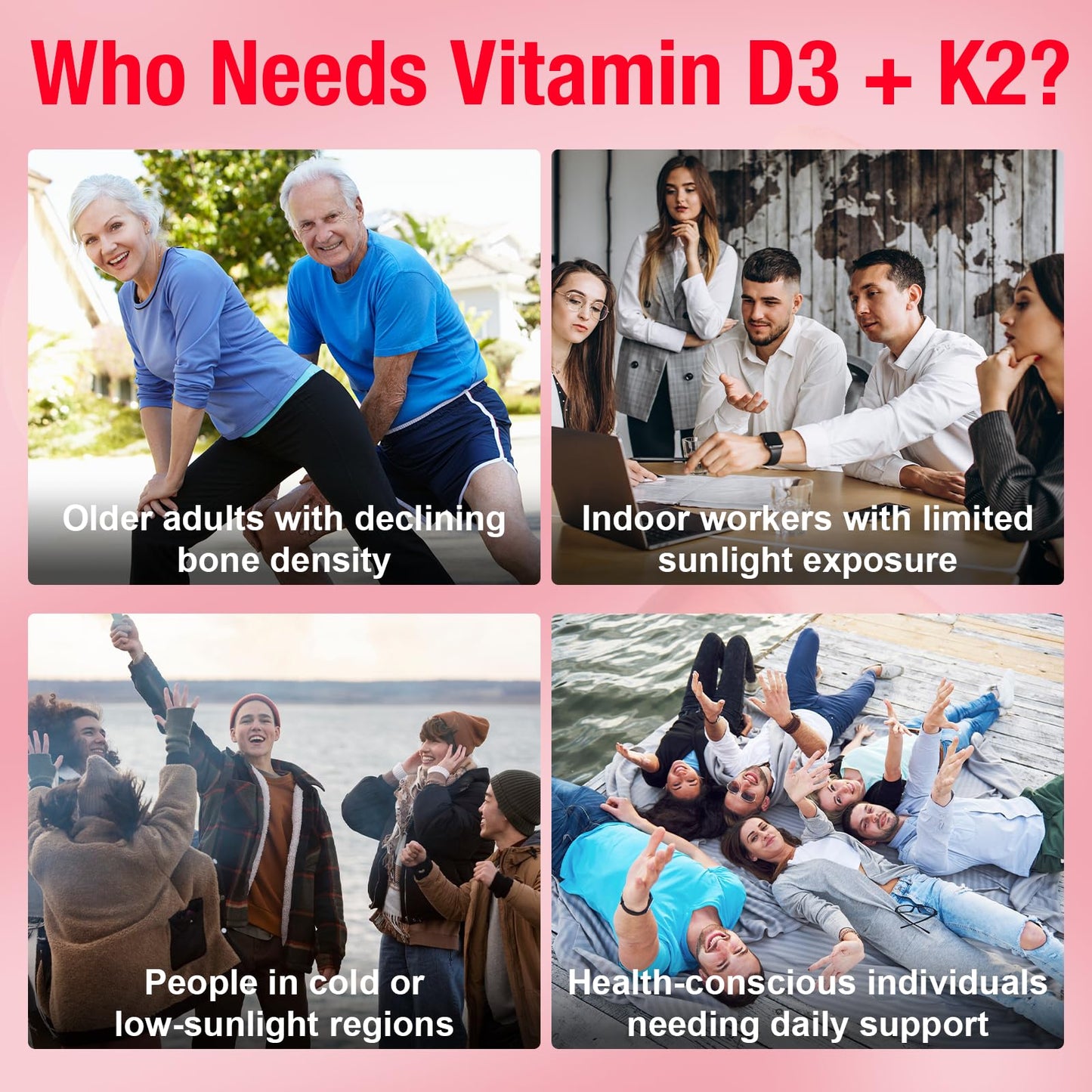 Darkenlst Liposomal Vitamin D3 + K2 with Magnesium Complex Gummies, 60 Count
