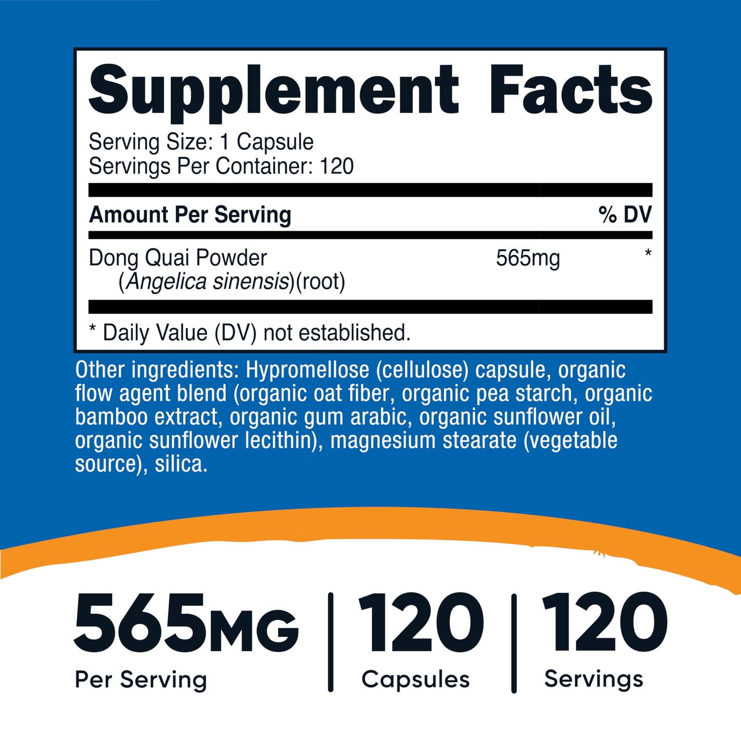 Nutricost Dong Quai 565mg Capsules, 120 Count