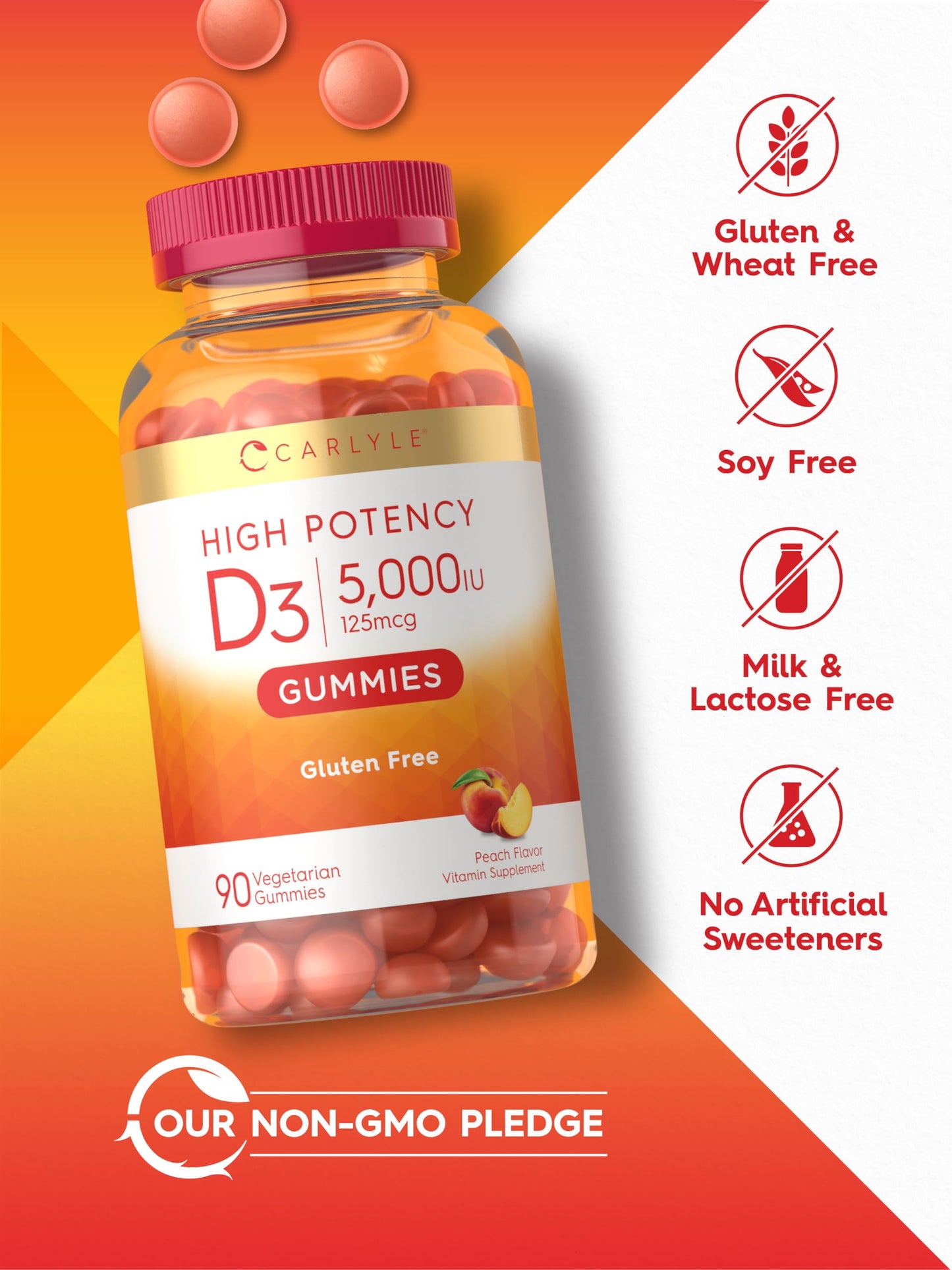 Carlyle Vitamin D3 Gummies 90 Count