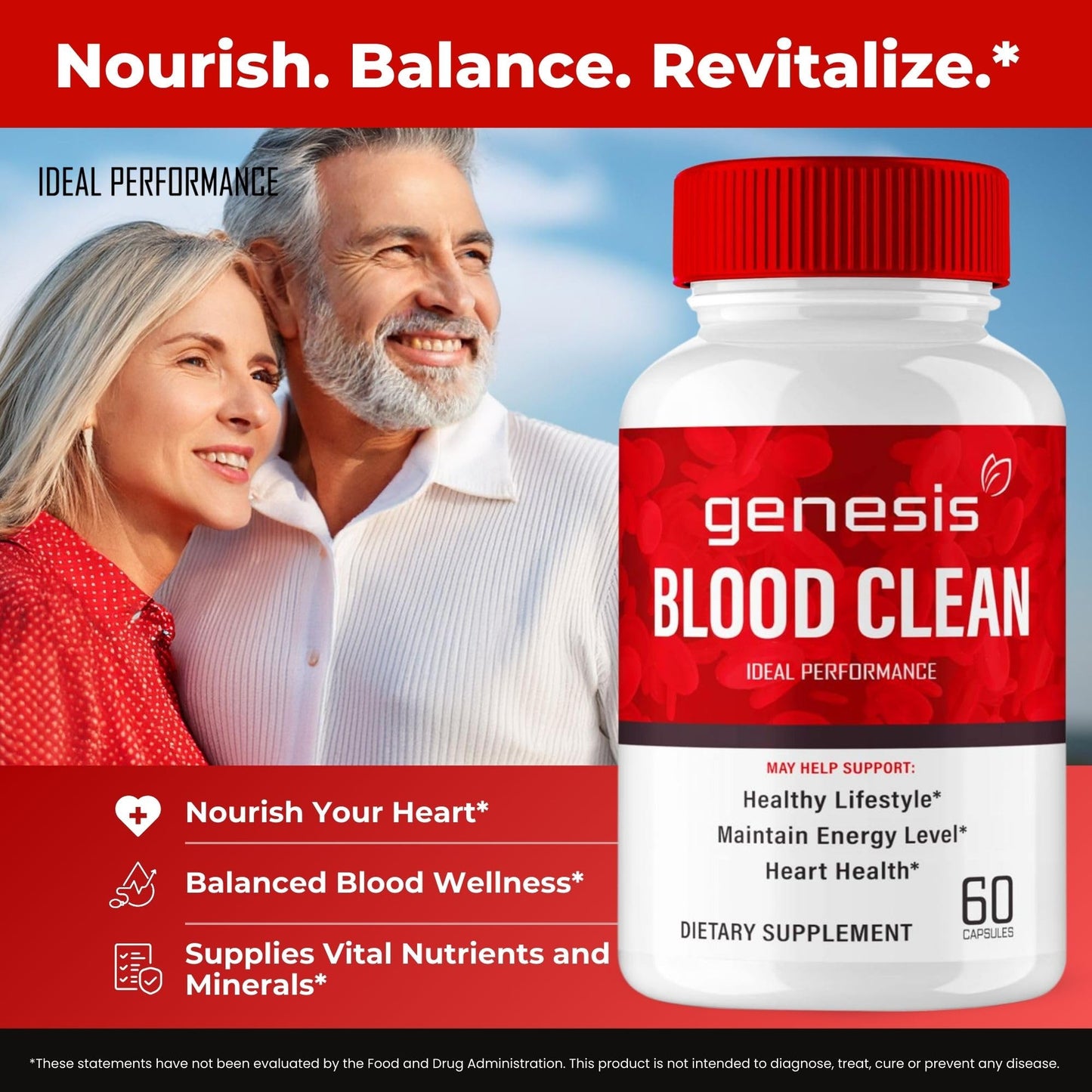 IDEAL PERFORMANCE Genesis Blood Clean Capsules, 180 Capsules