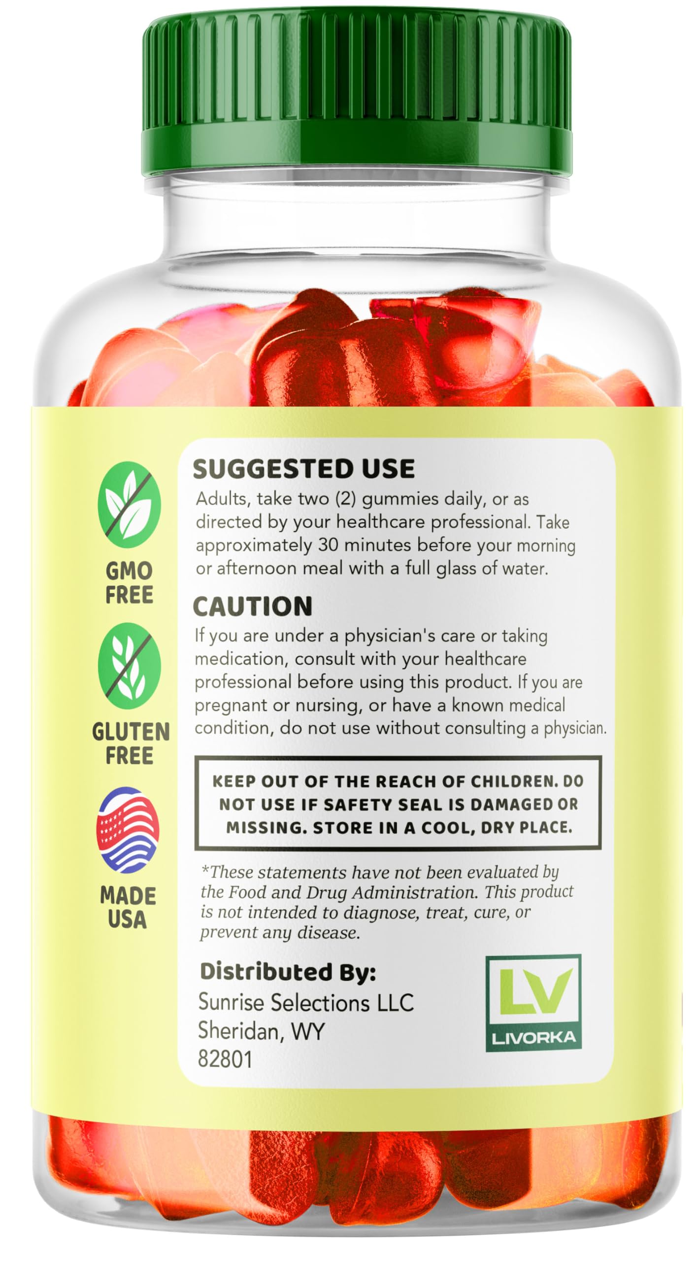 LIVORKA Ketovex Keto ACV Gummies Gummy, 60 Count