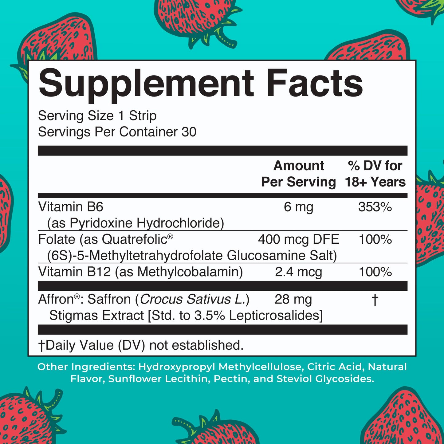 MARYRUTH'S Mood & Cognition Dissolving Strips Vitamin B12 Chewable 30 Count