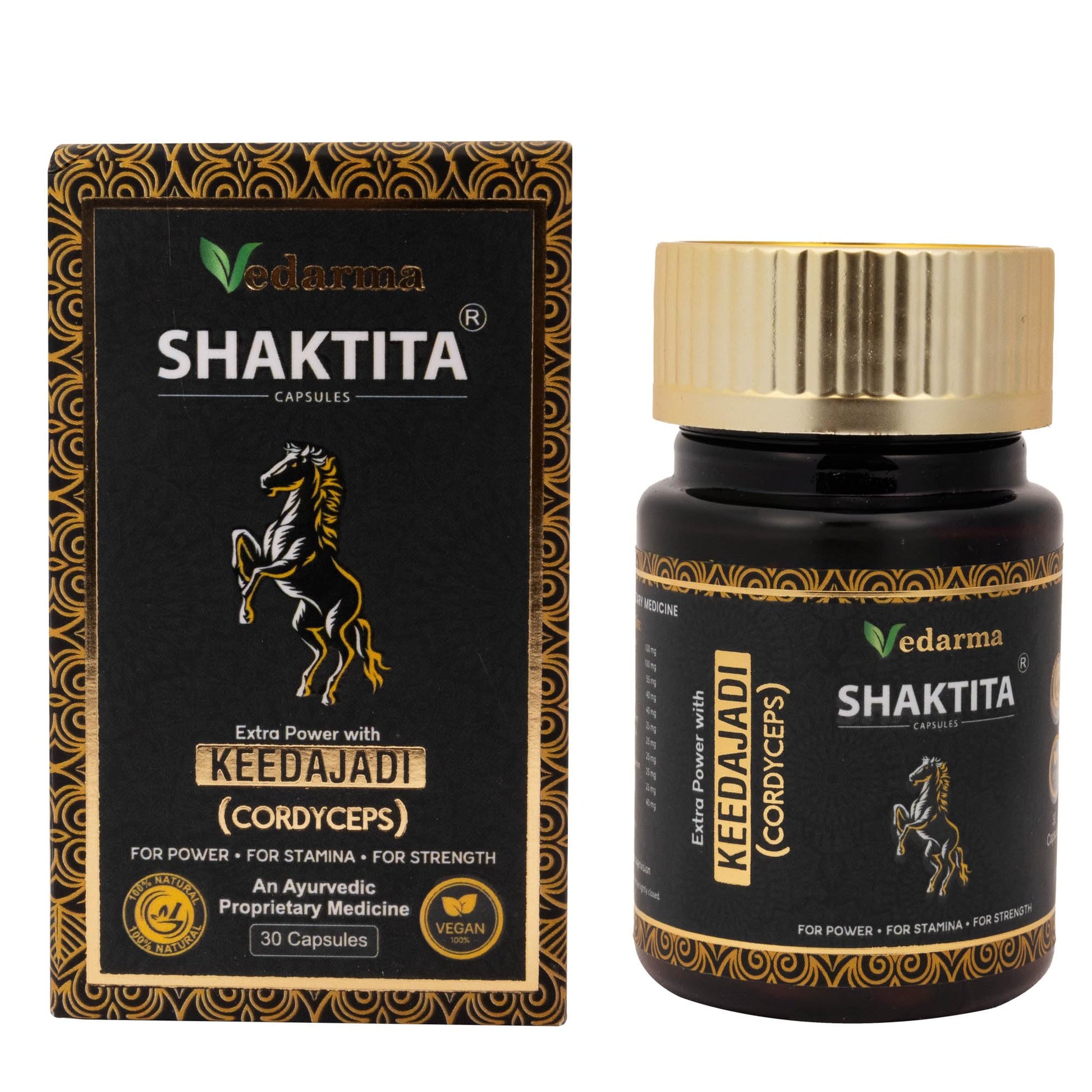 VEDARMA Shaktita Capsules with Keedajadi Infusion, 30 Capsules