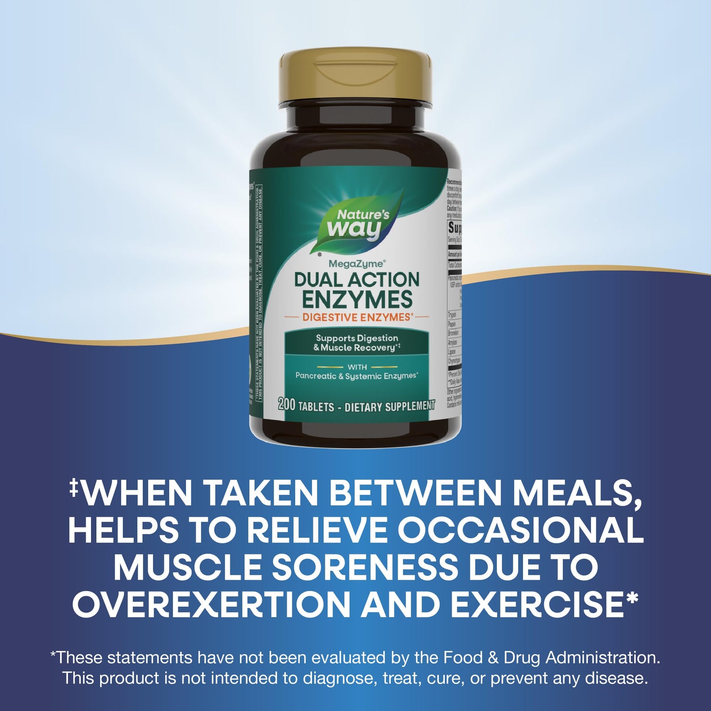 Nature's Way Mega-Zyme Pancreatic & Systemic Enzymes 200 Tablets
