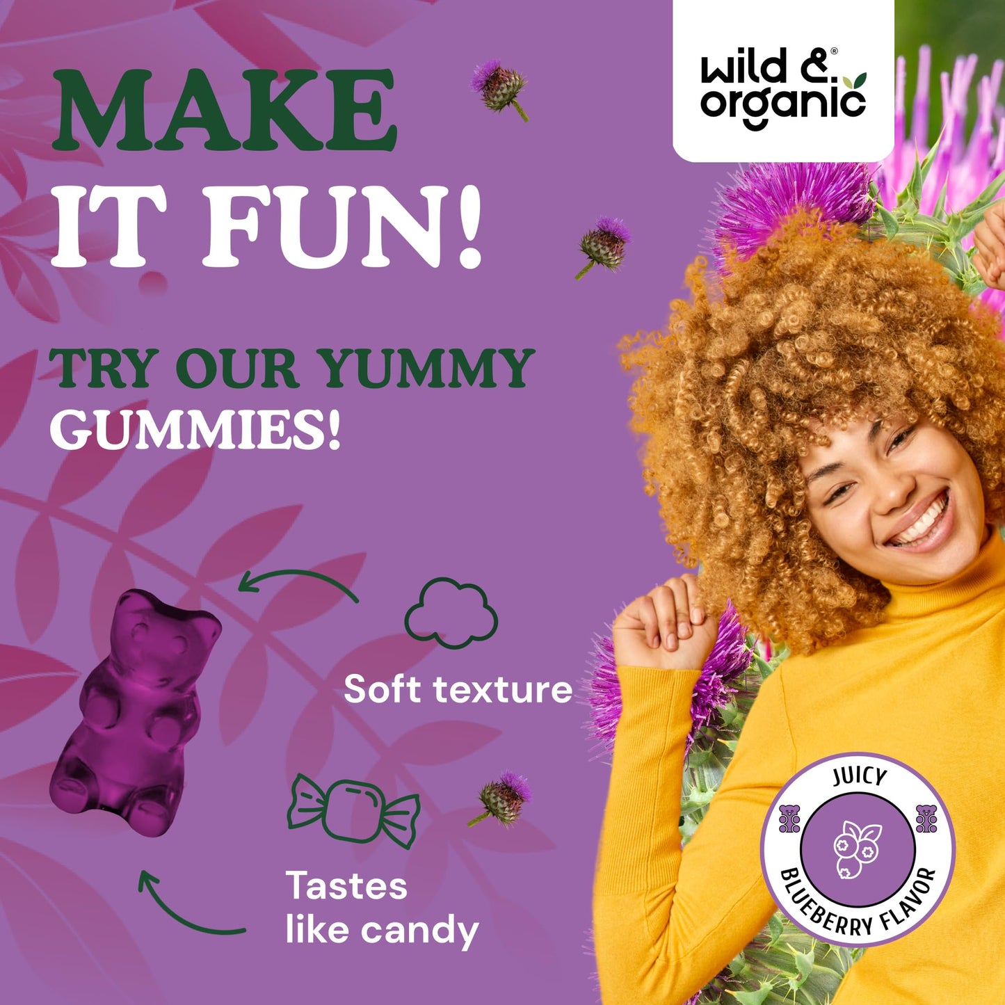 Wild & Organic Milk Thistle Gummies 60 Count