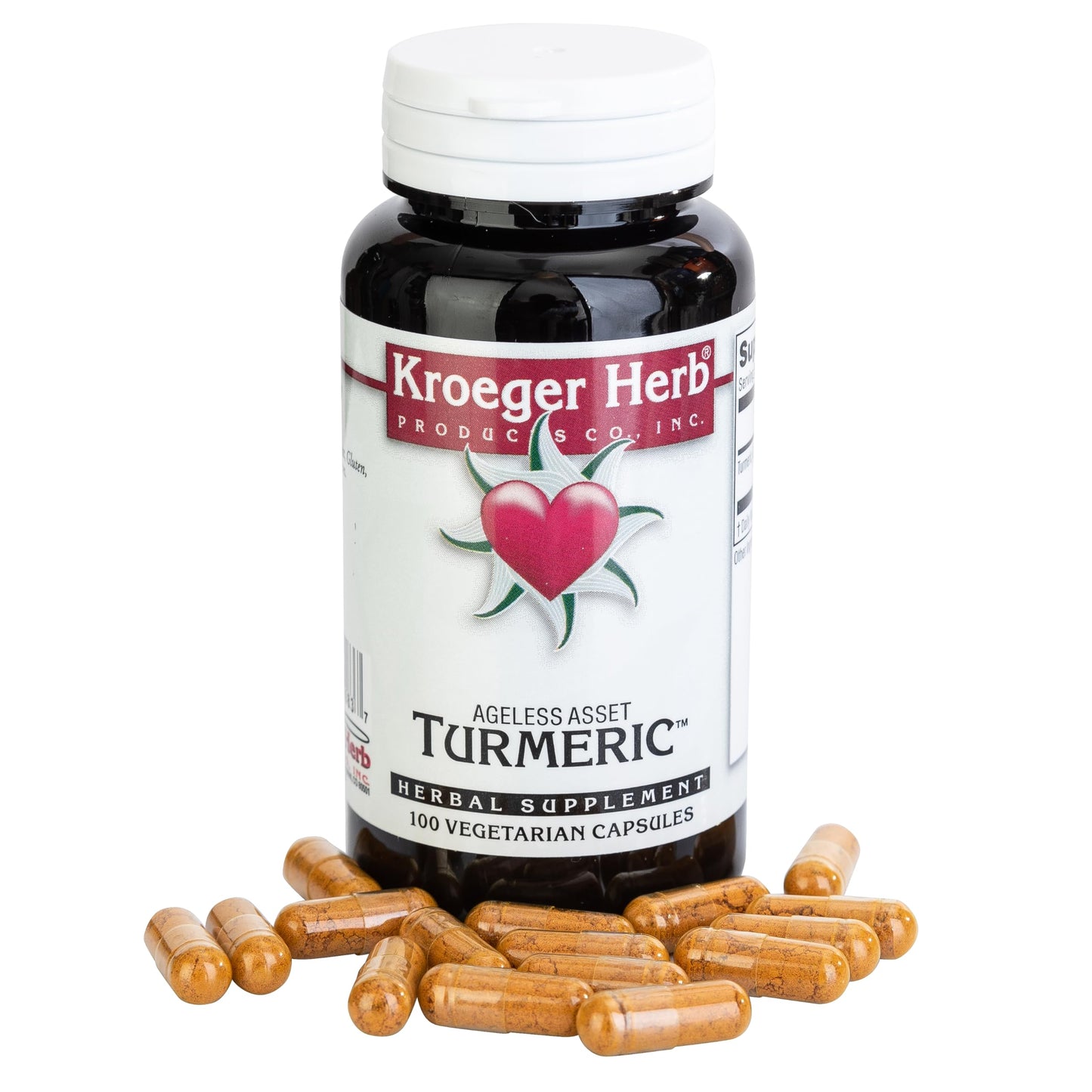 Kroeger Herb Products High Absorption Turmeric Supplement for Joint Support Capsule, 100 Capsules