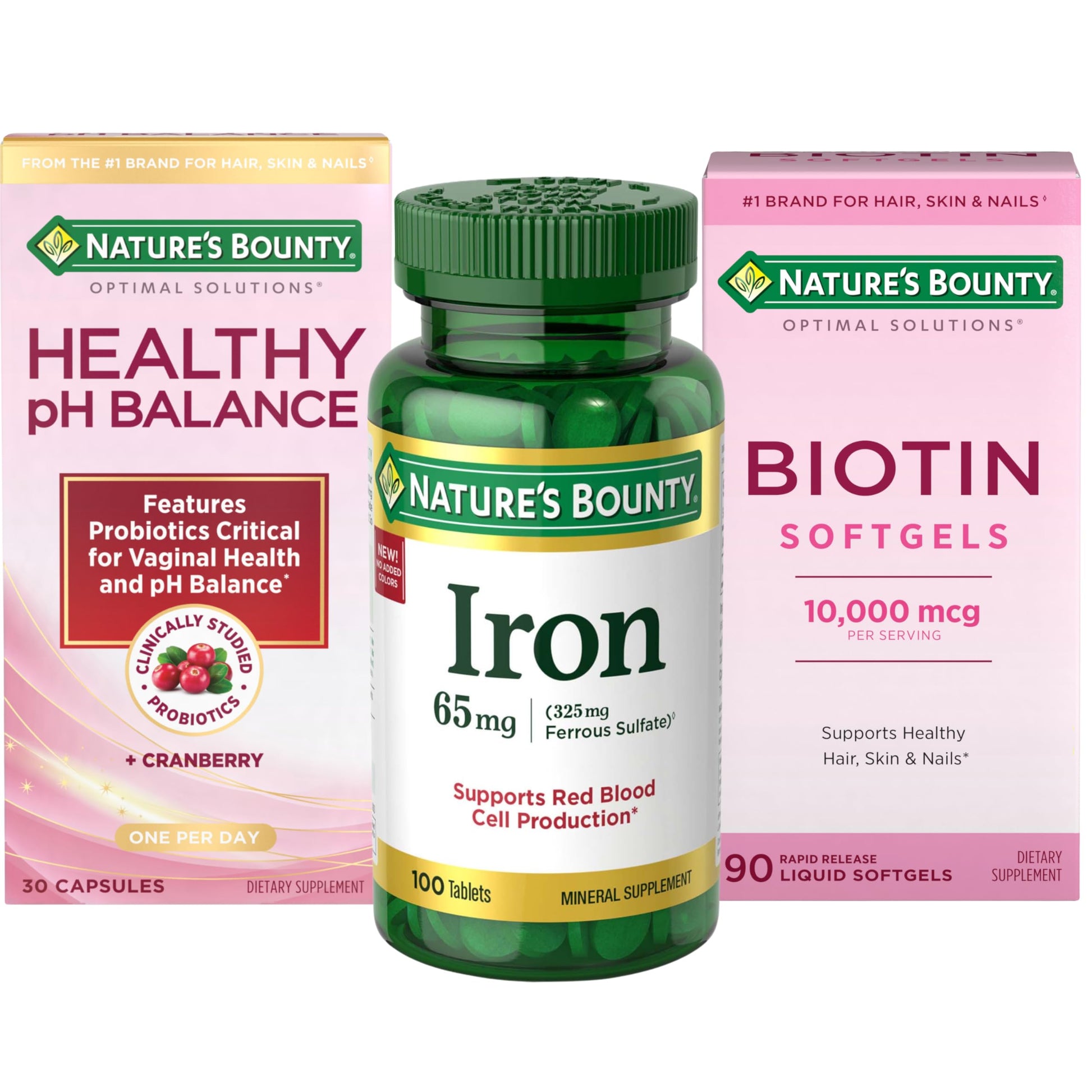 Nature's Bounty Iron 65mg & Ferrous Sulfate for Energy & Red Blood Cell Support, 100 Tablets