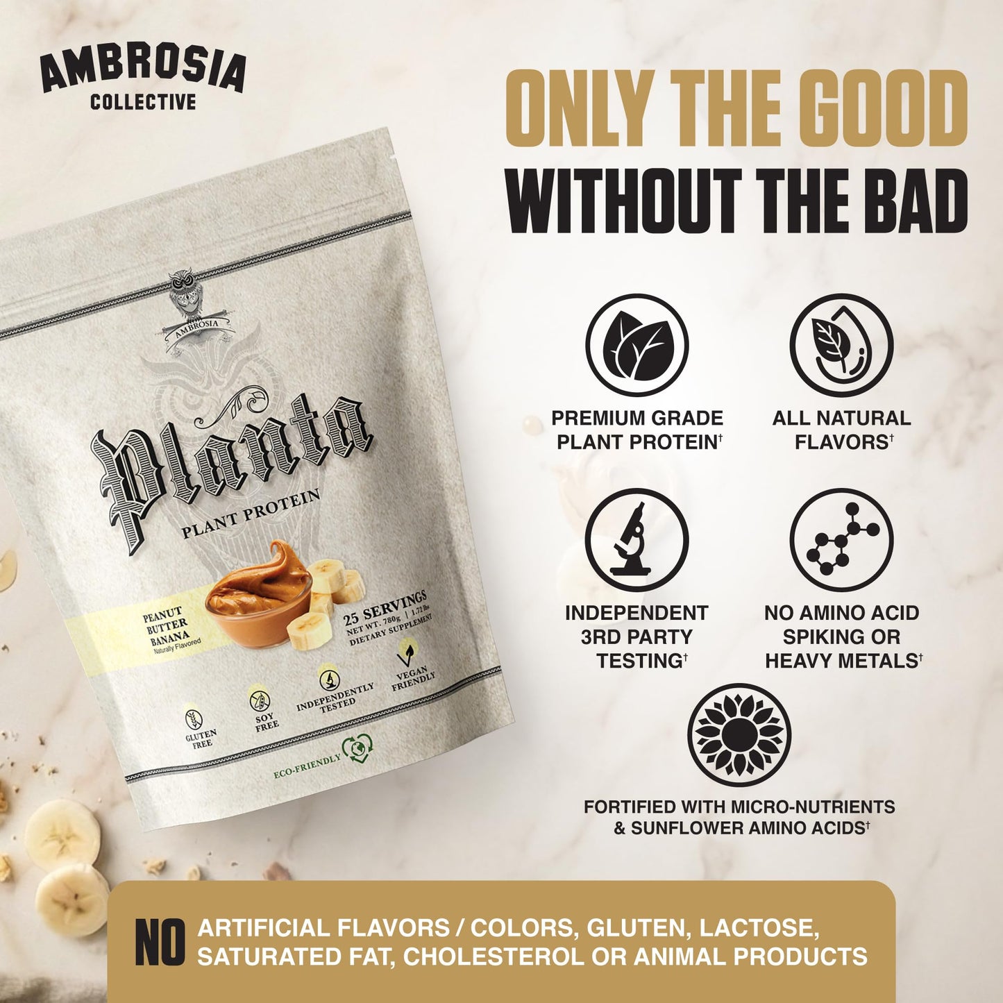 Ambrosia Plant Based Pea Protein Powder 20g, 25 Servings