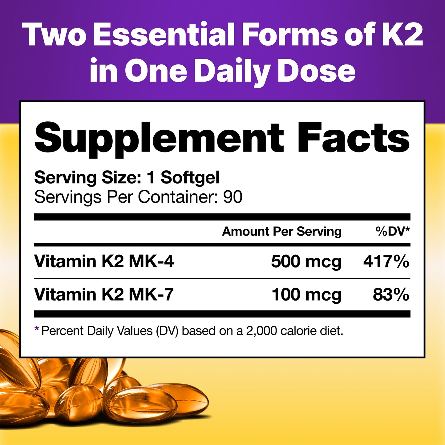 InnovixLabs Full Spectrum Vitamin K2-90 Softgels, 180 Count