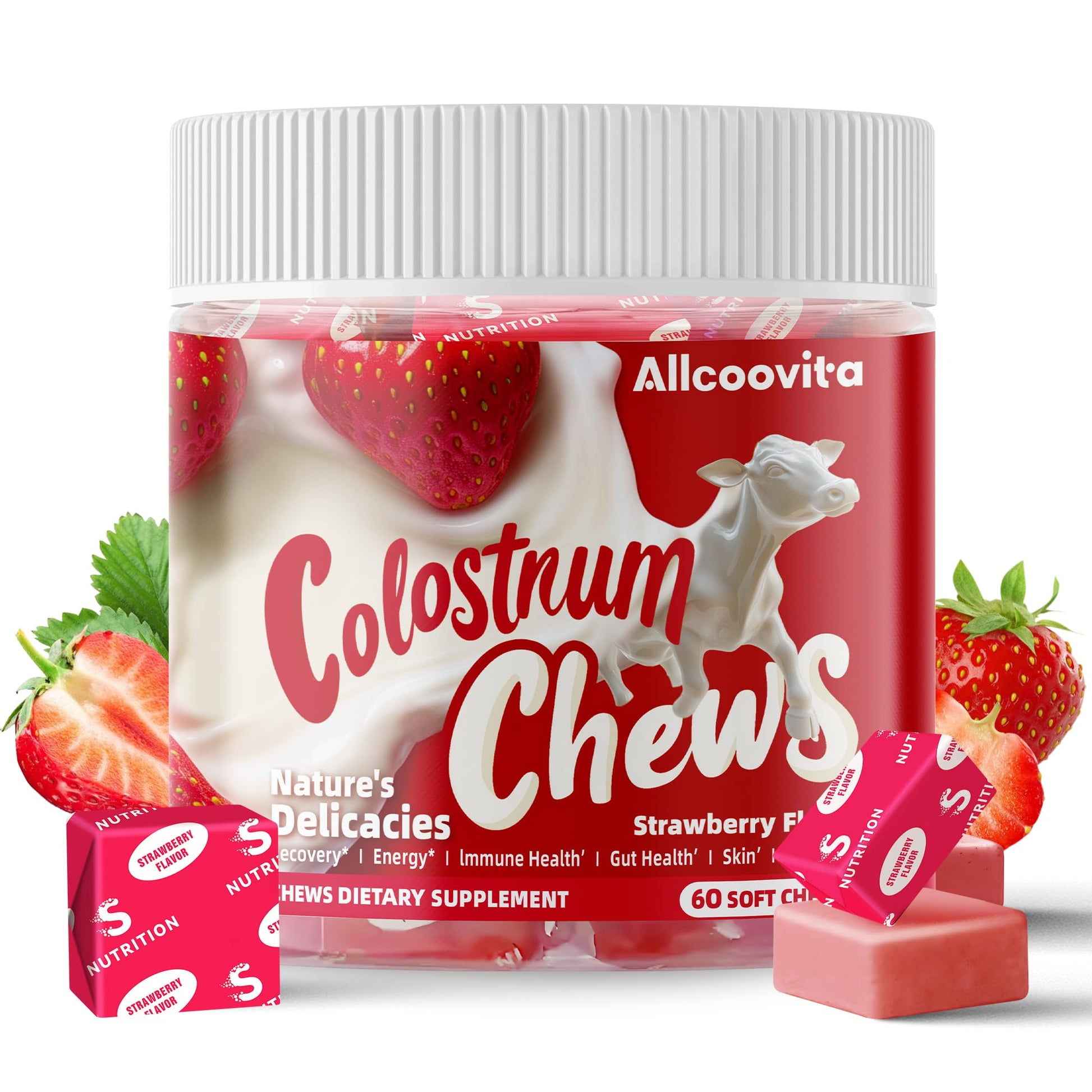 Allcoovita Bovine Colostrum Soft Chews 60 Count