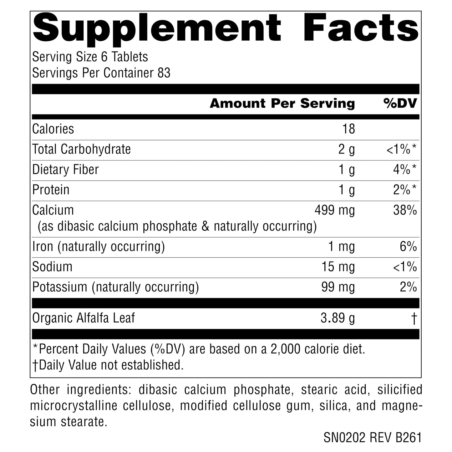 Source Naturals Alfalfa 648mg 500 Tablets