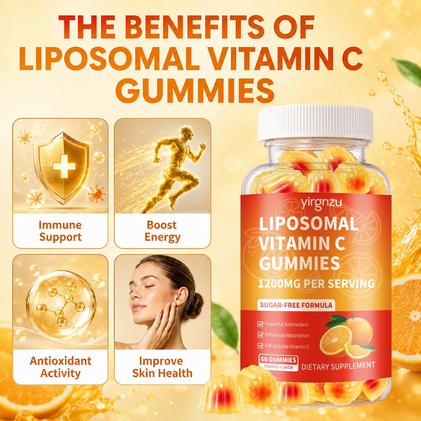 yirgnzu Liposomal Vitamin C Gummies 120