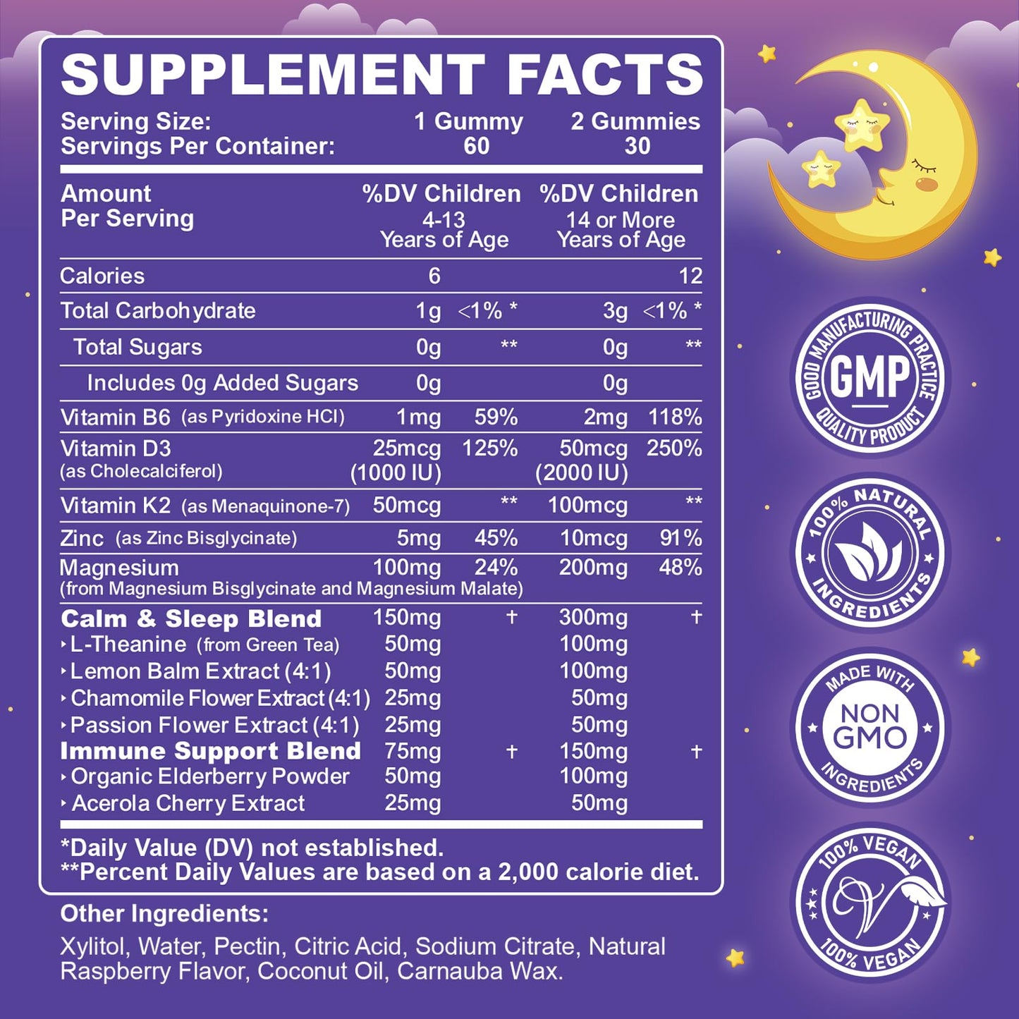 CNCHEF Magnesium Calming Gummies, 60 Count