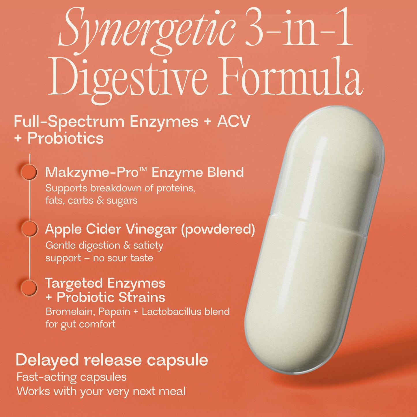 BIOMA Digestive Enzymes Supplement with Probiotics & Prebiotics, Supports Digestion and Gut Health, Helps Reduce Bloating and Gas, Daily Enzyme Formula Capsules, 60 Count