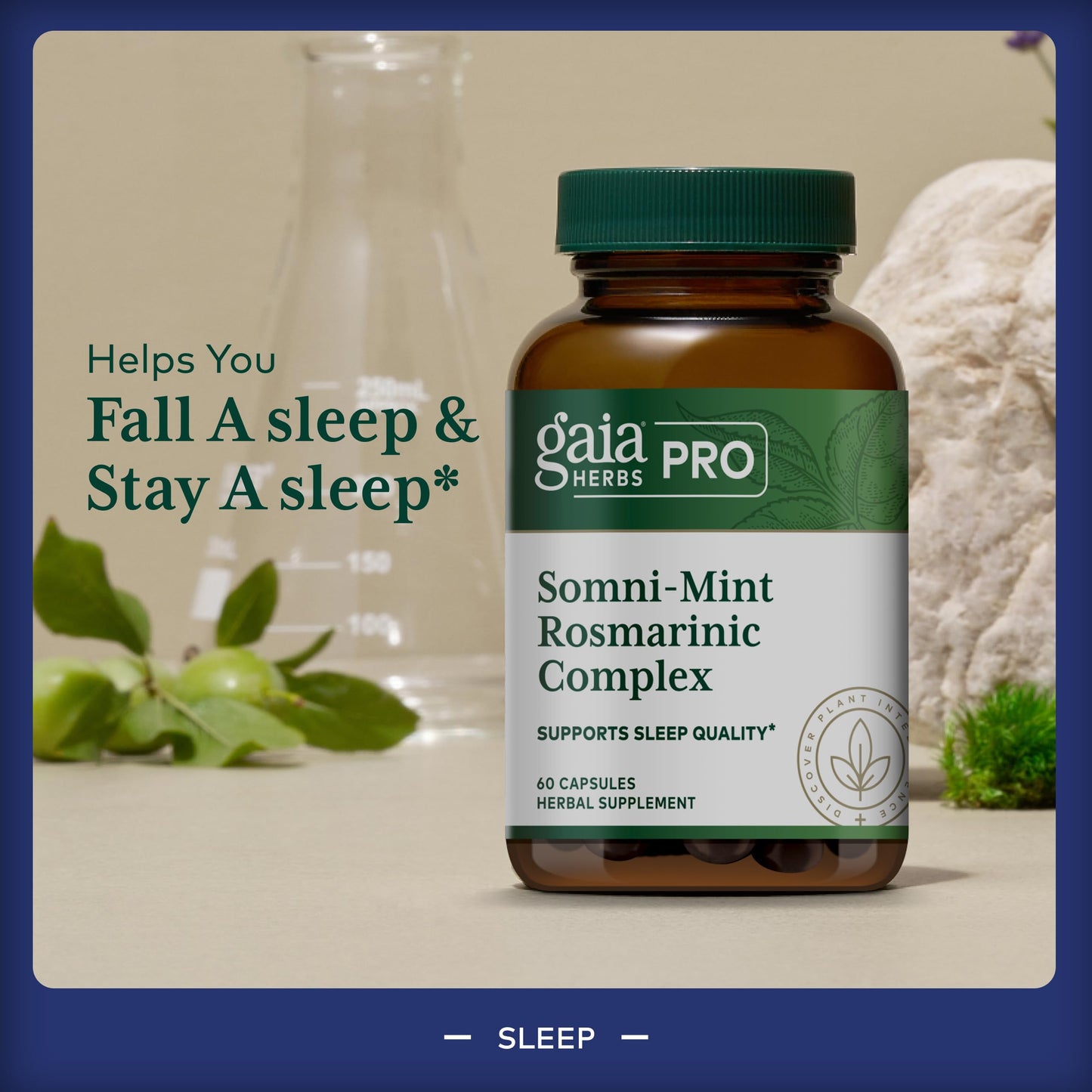 Gaia Herbs Pro Somni-Mint Rosmarinic Complex Capsule, 60 Count
