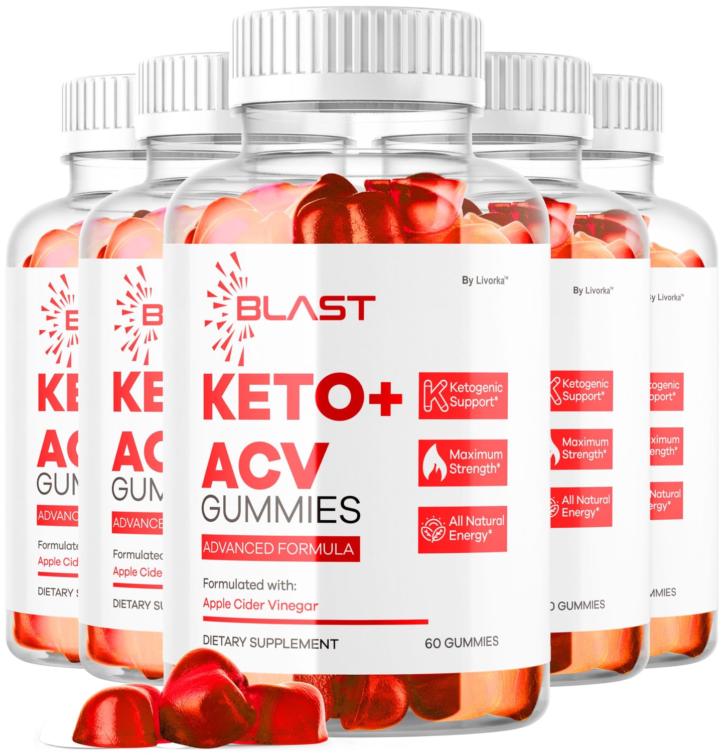 LIVORKA Blast Keto ACV Gummies, 300 Count
