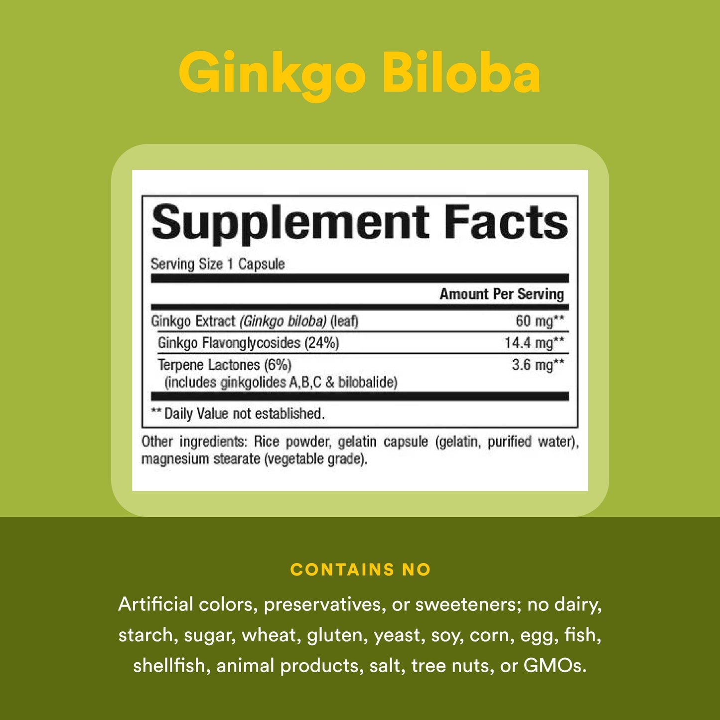Natural Factors Ginkgo Biloba Capsule, 60 Capsules