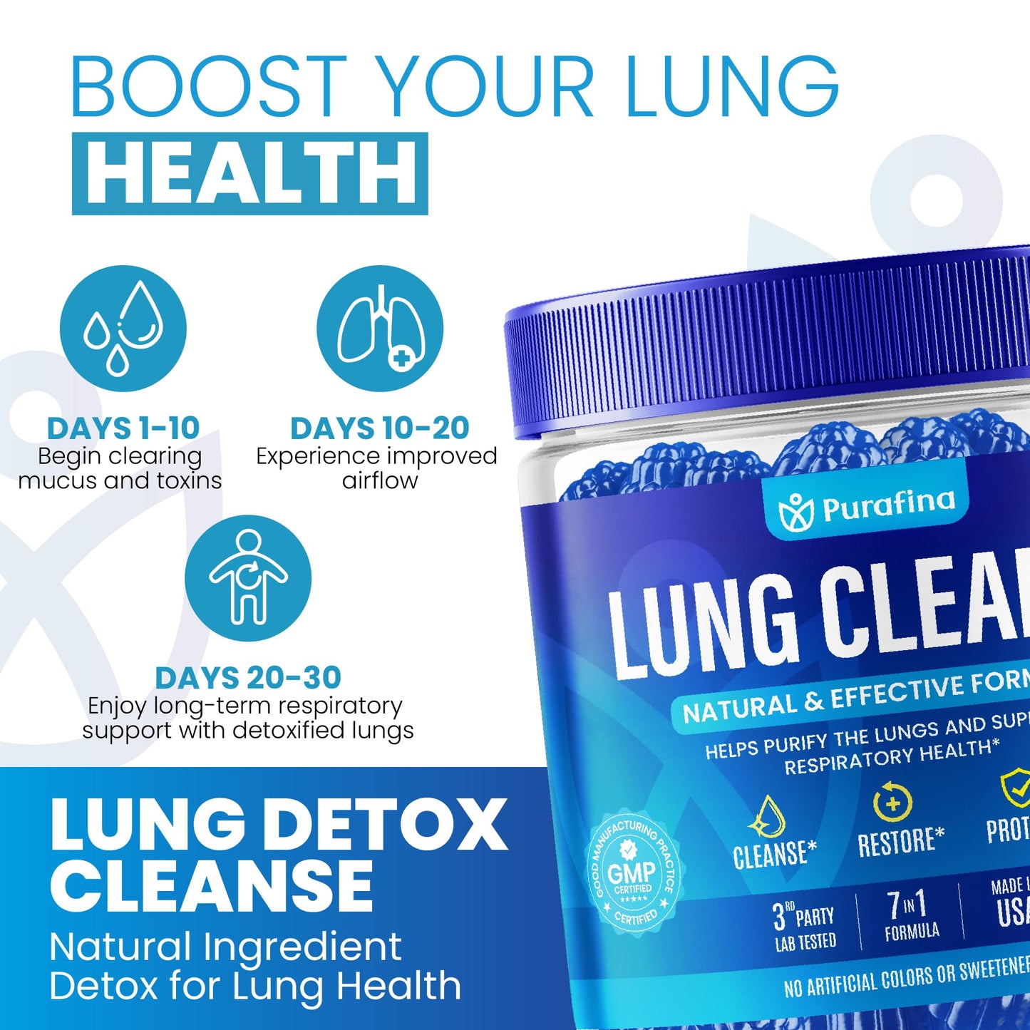 Nutravia Purafina Lung Cleanse Gummies, 60 Count