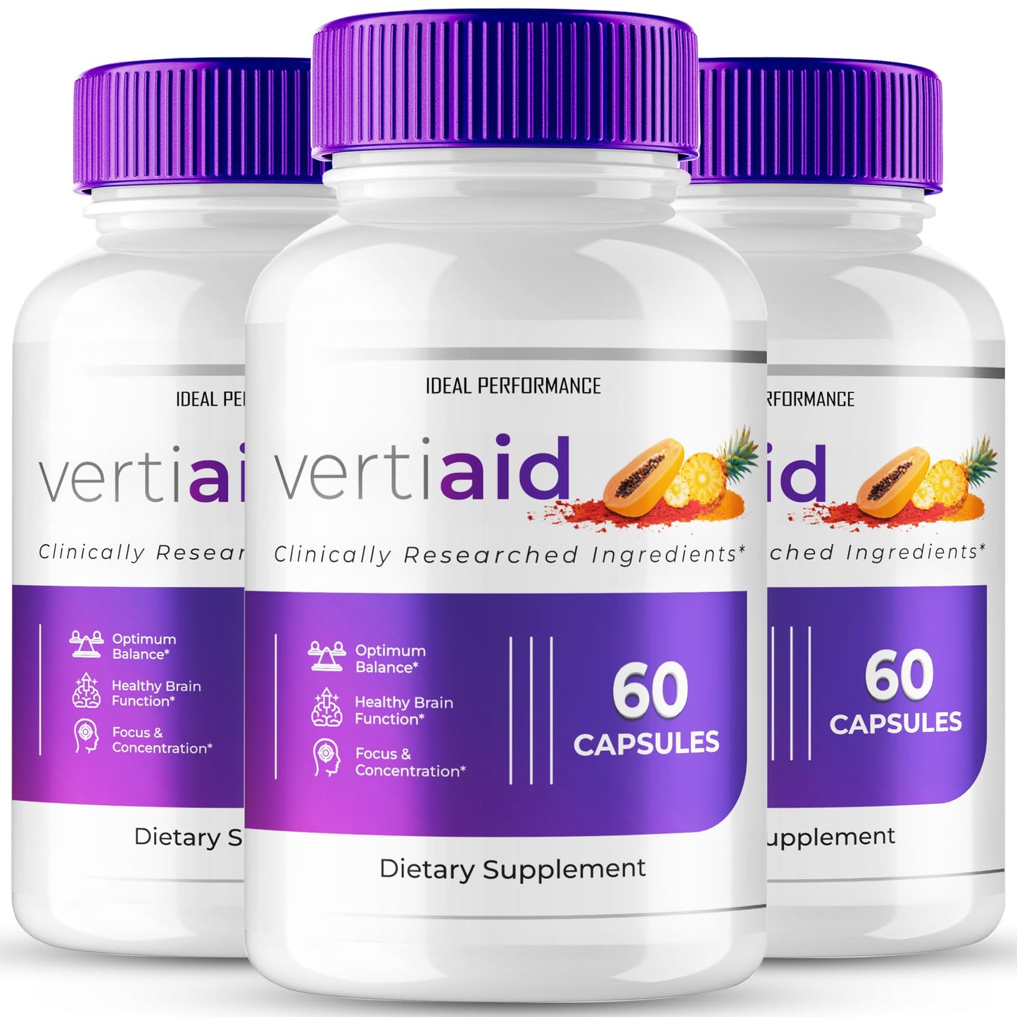 Ideal Performance VertiAid Brain and Memory Supplement Capsules 180