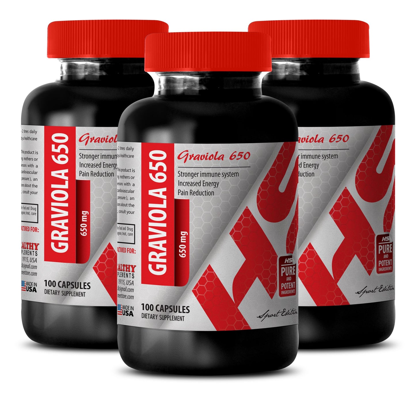 Healthy Supplements LLC Graviola Extract Capsules 100 Count