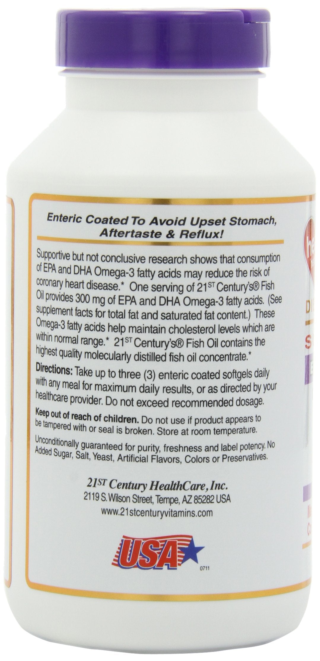21st Century Fish Oil 1000 mg Enteric Coated Softgels 360