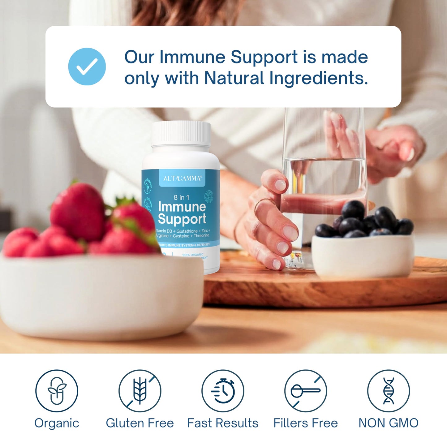 ALTAGAMMA 8 in 1 Immune Support Supplement 60 Capsules