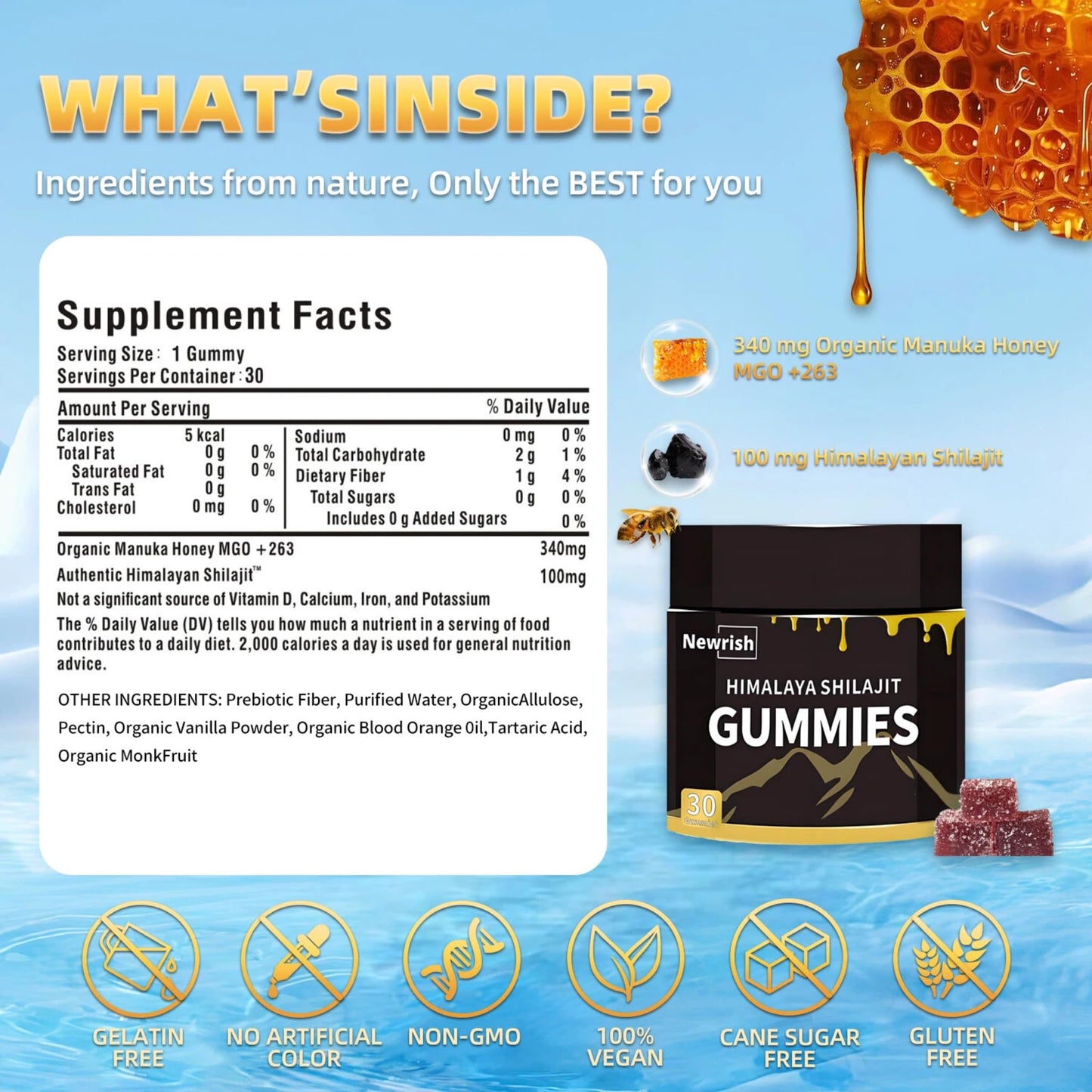 Newrish Shilajit Gummies 30 Count