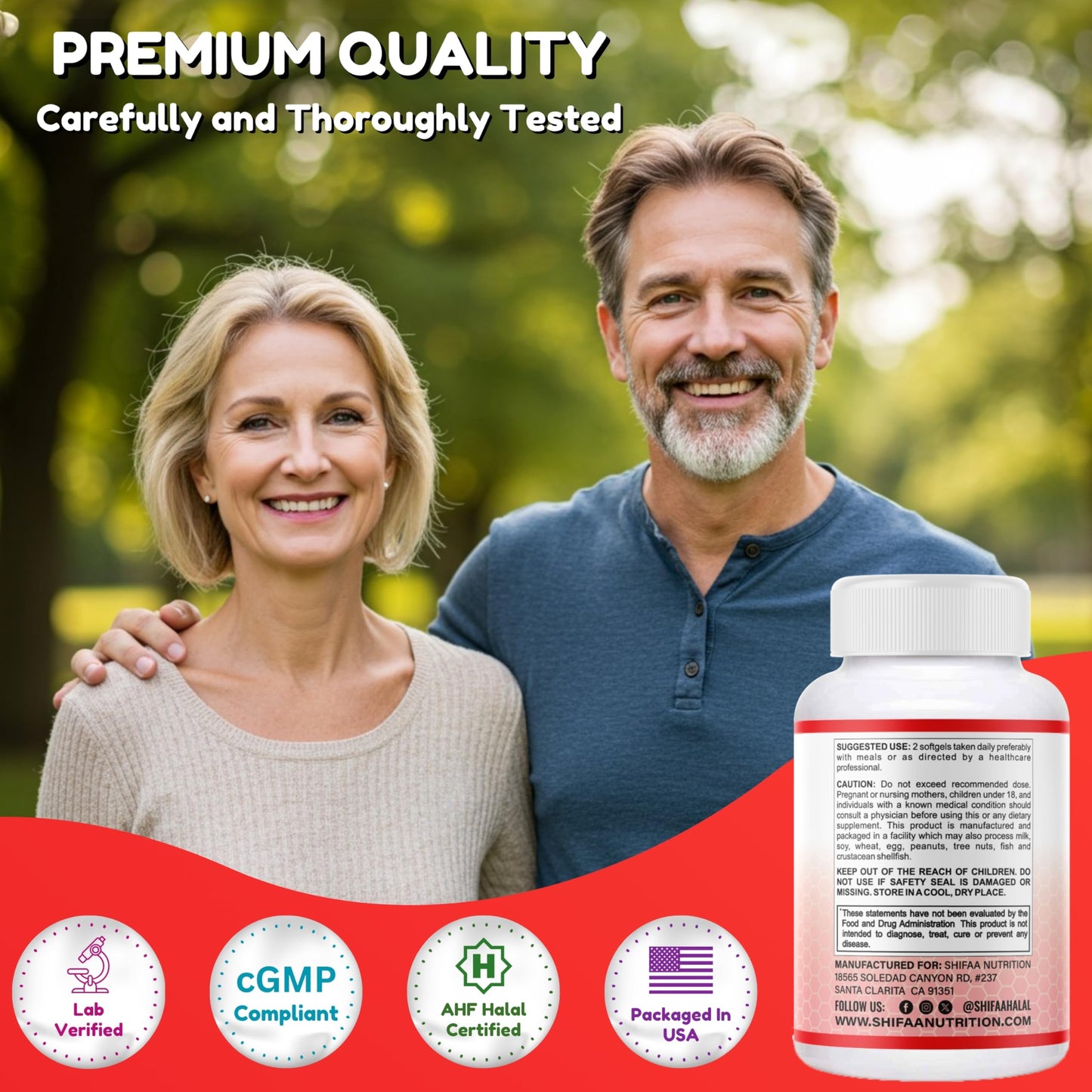 SHIFAA NUTRITION Halal Omega-3 Fish Oil 2000mg Softgels 120
