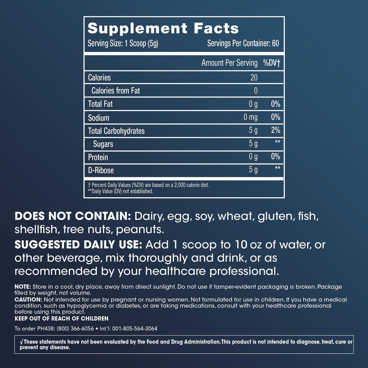ProHealth D-Ribose Powder 10.5 Ounce
